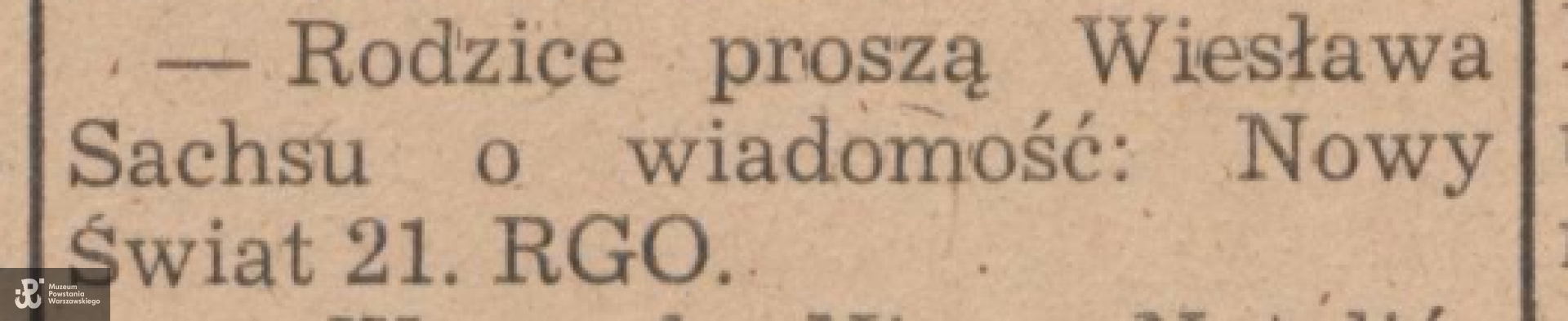 „Robotnik: centralny organ PPS” R.51, dodatek specjalny robotnika (24 sierpnia 1944) – Polona, https://polona.pl/preview/fe4eace0-c4f7-49aa-9a41-a6fd3313e31d, udostępniła p. Joanna Kwiatkowska