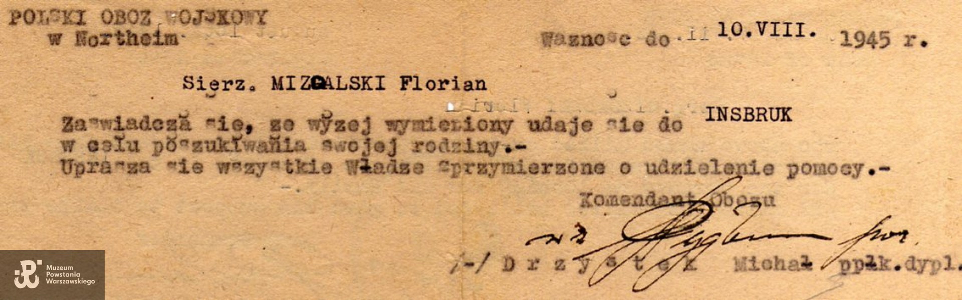 Skan dokumentu udostępniła p. Arleta Domińska-Lewandowska 