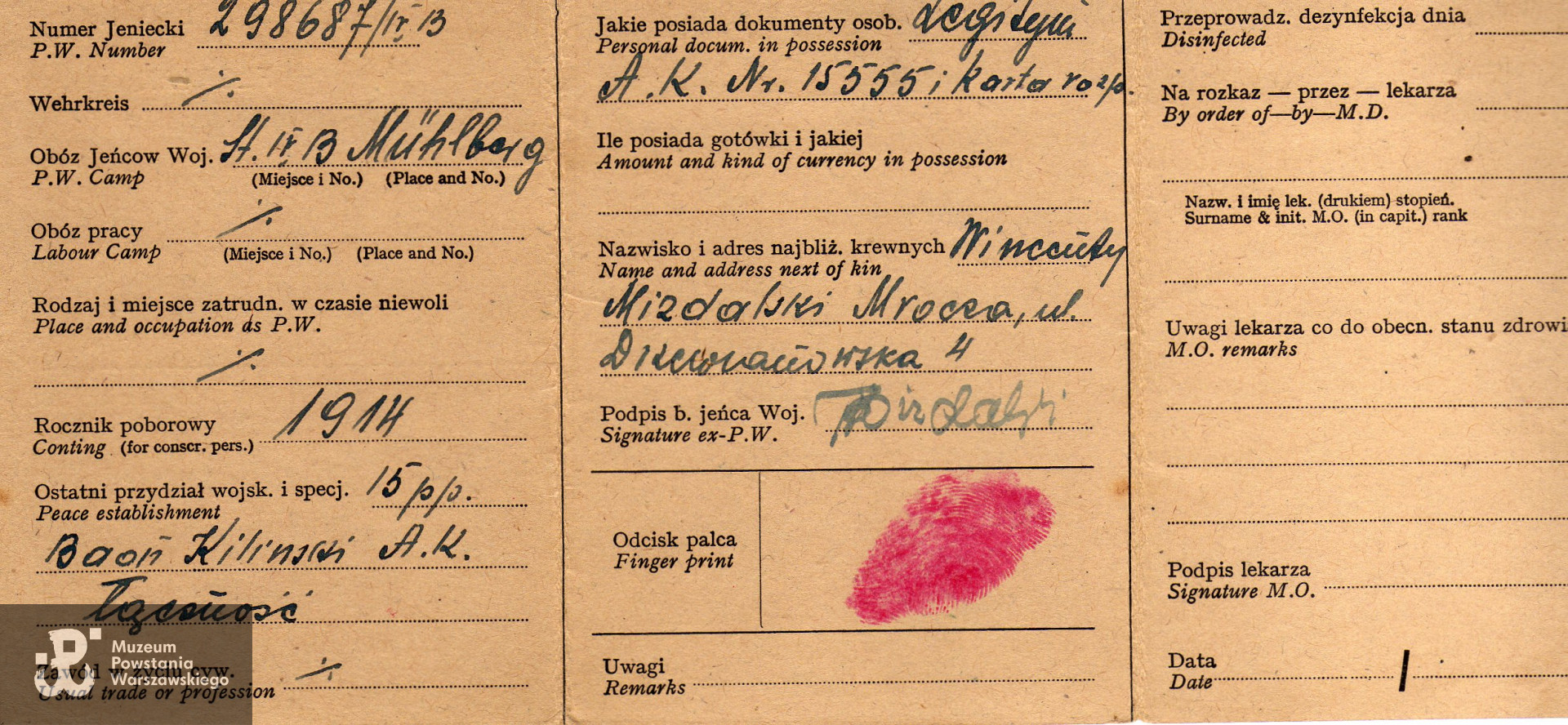 Skan dokumentu udostępniła p. Arleta Domińska-Lewandowska 