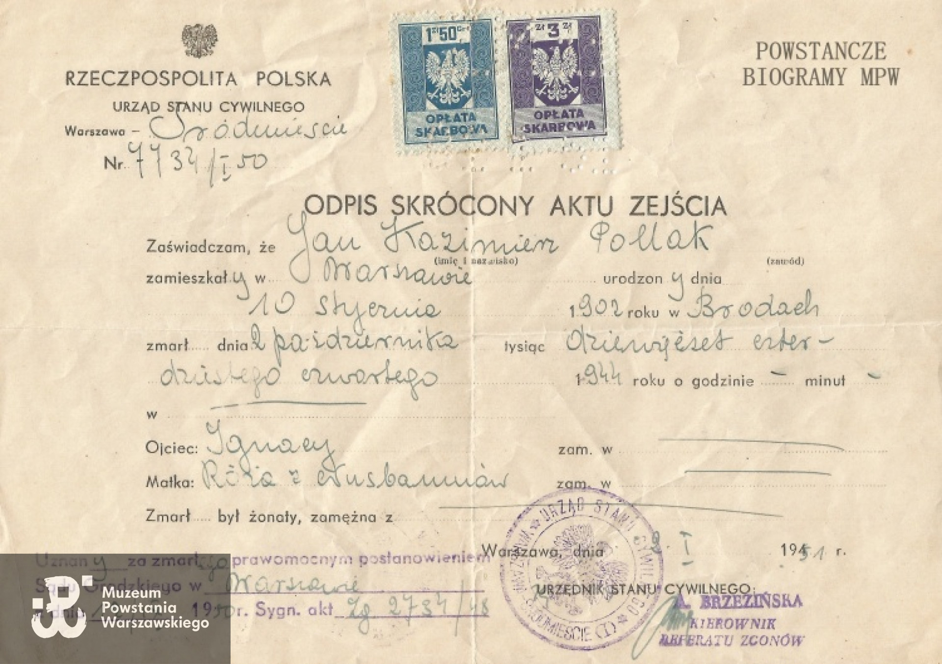 Z archiwum rodzinnego Teresy, Kazimierza i Jana Pollaków. Udostępnił Piotr Blak <i> Spadkobiercy żołnierzy Kompanii "Koszta"</i>
