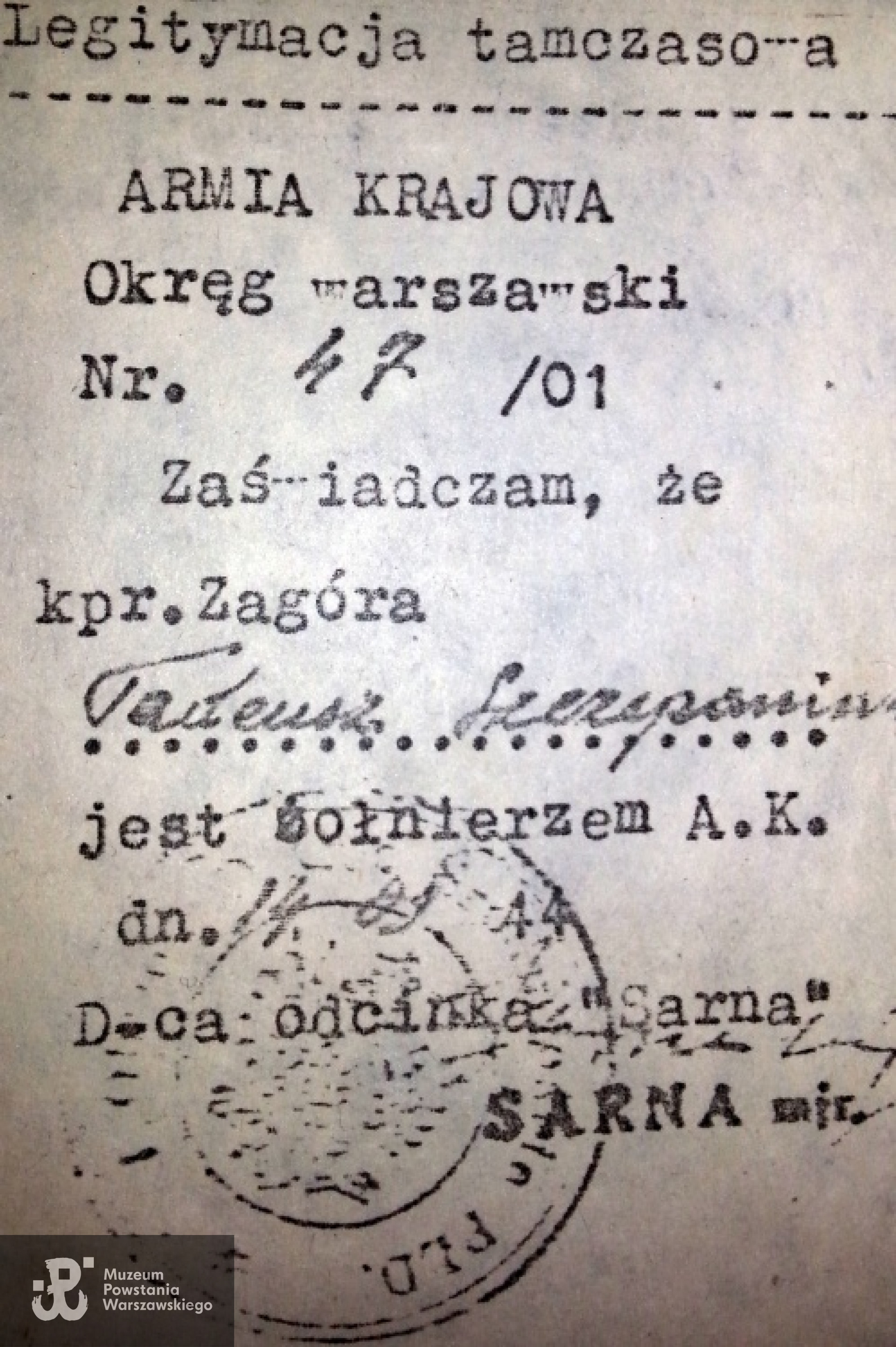Kopia dokumentu udostępniona przez Marcina Klepackiego
