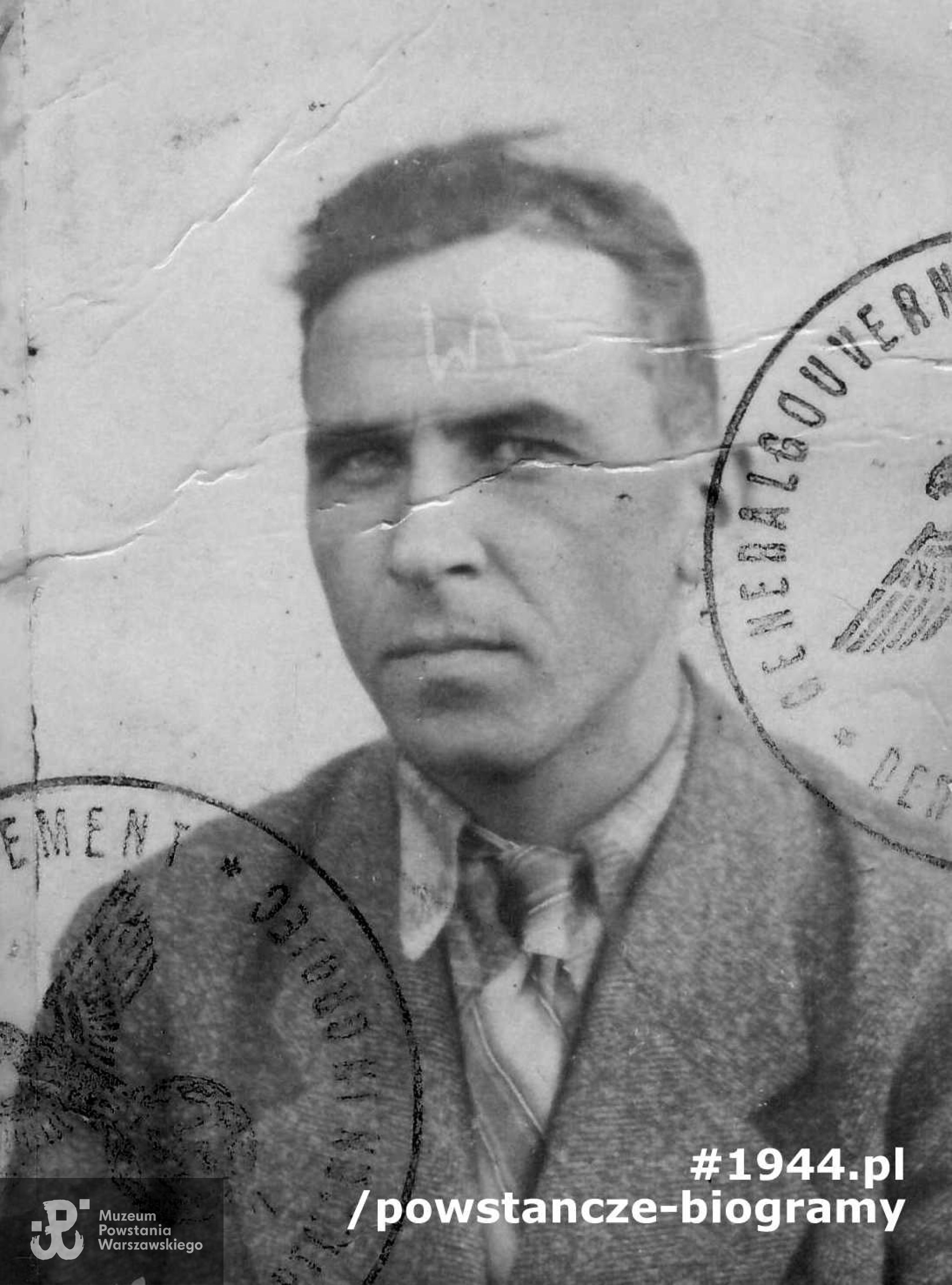 ppor. Eugeniusz  Nickiewicz  ps. „Brzeziński (1916-1994) Fotografia z dokumentów z lat wojny. Ze zbiorów Muzeum Powstania Warszawskiego, sygn. P/8933