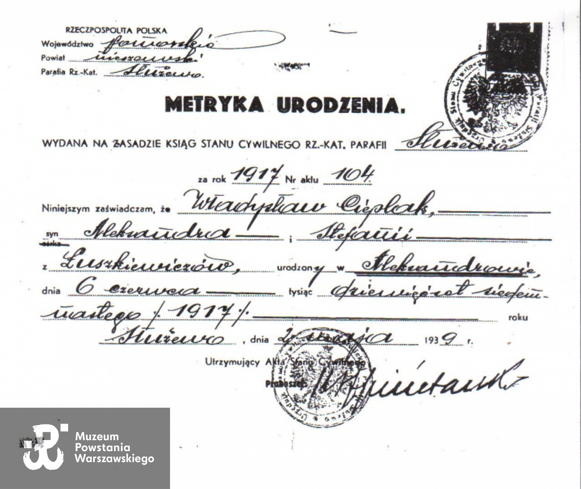 Ze zbiorów archiwum rodzinnego Przemysława Cieplaka, obecnie w zbiorach Archiwum Akt Nowych