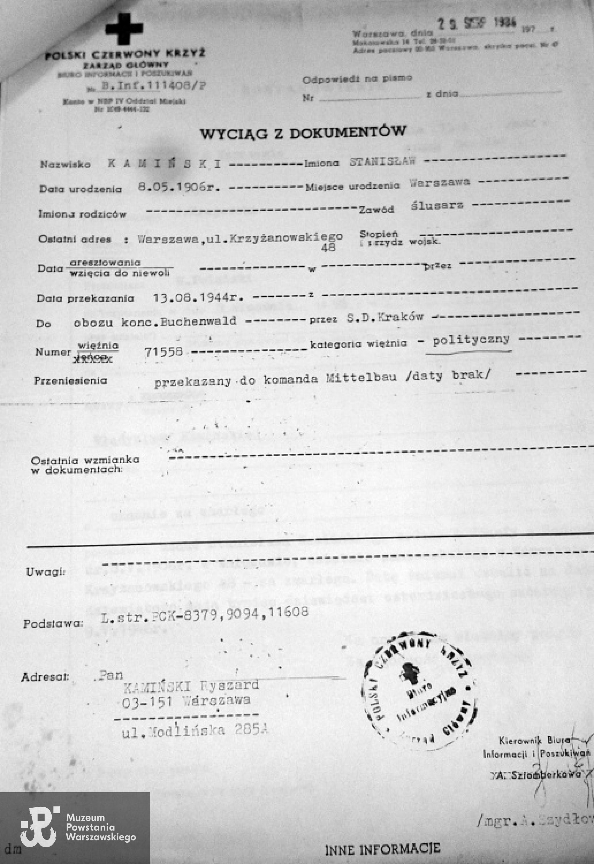 Z archiwum rodzinnego Ryszarda Kamińskiego