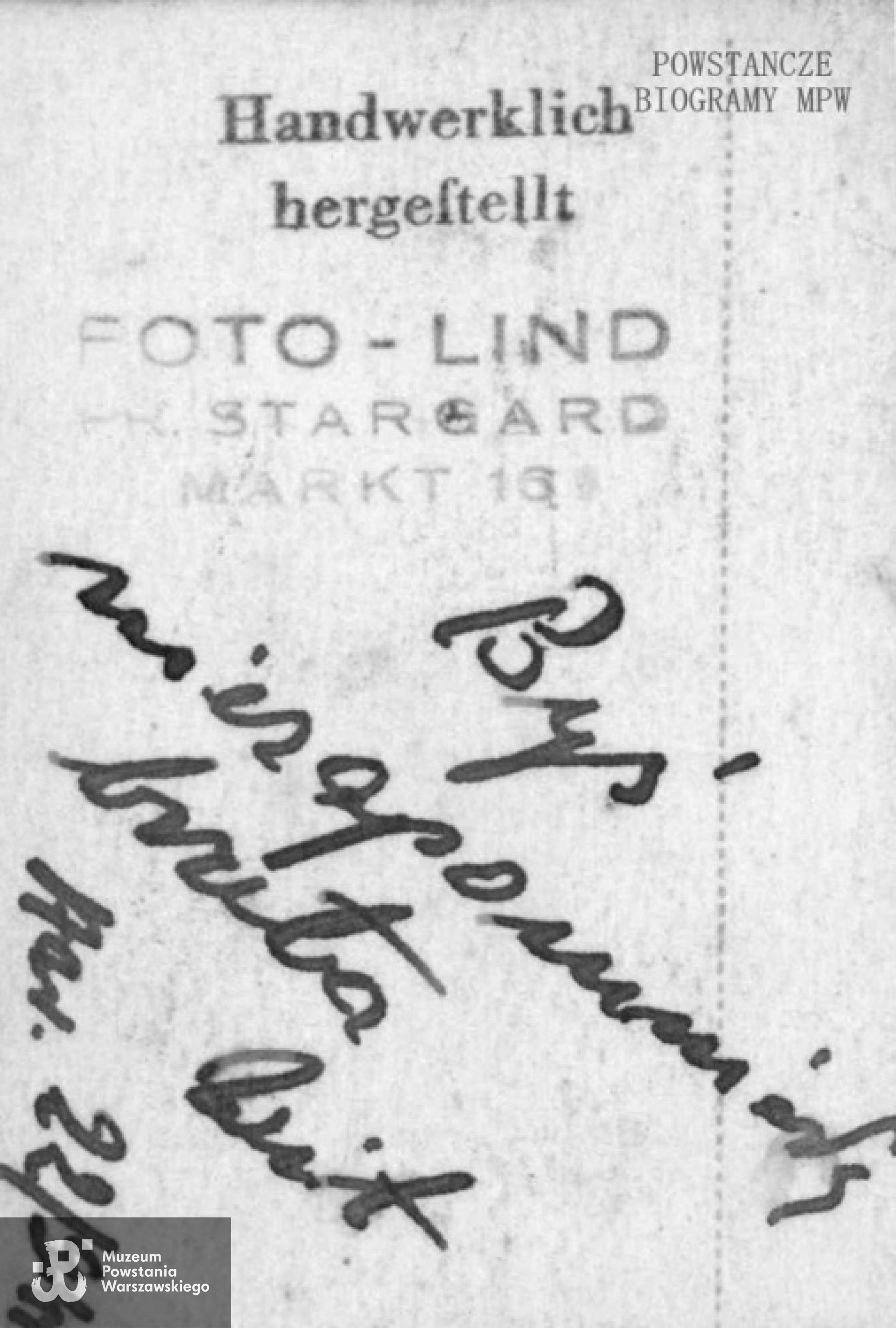 Rewers zdjęcia z dedykacją "Byś nie zapomniała brata". Fot. z archiwum phm. Wojciecha Mokwy