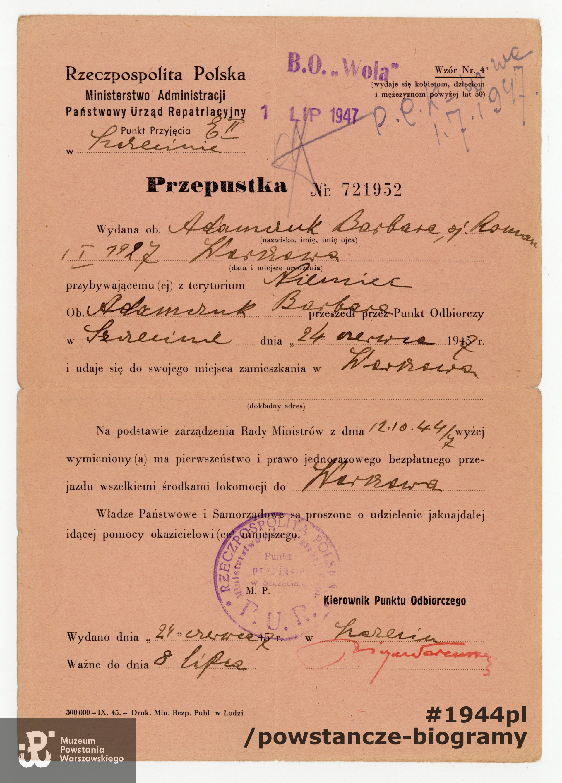 Z archiwum rodzinnego syna, udostępnili p. Marek i p. Marcin Adamczukowie