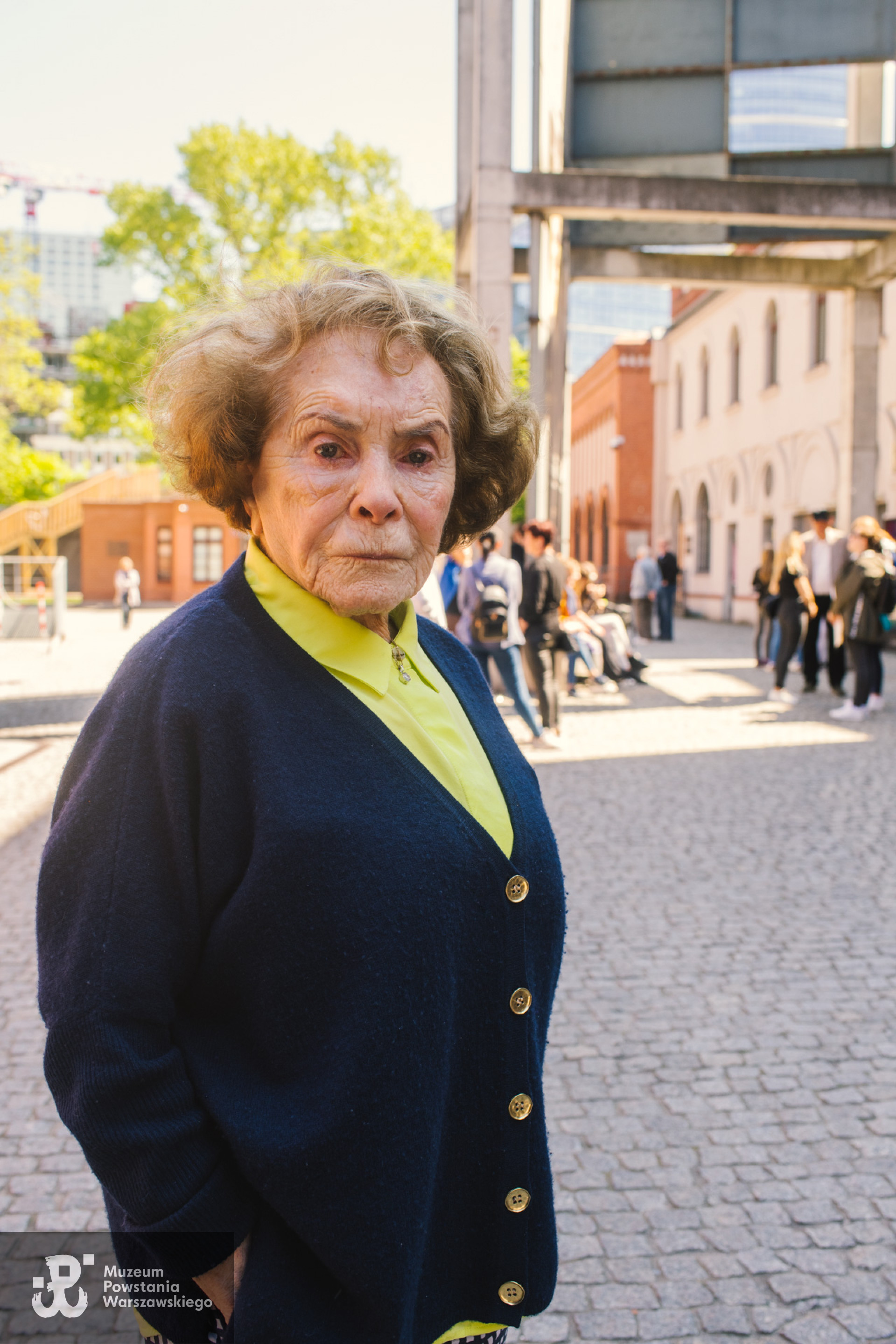 Pani Maria Devrim podczas swej ostatniej wizyty w Muzeum Powstania Warszawskiego, 12 maja 2023 r. Fot. Katarzyna Stefanowska, MPW