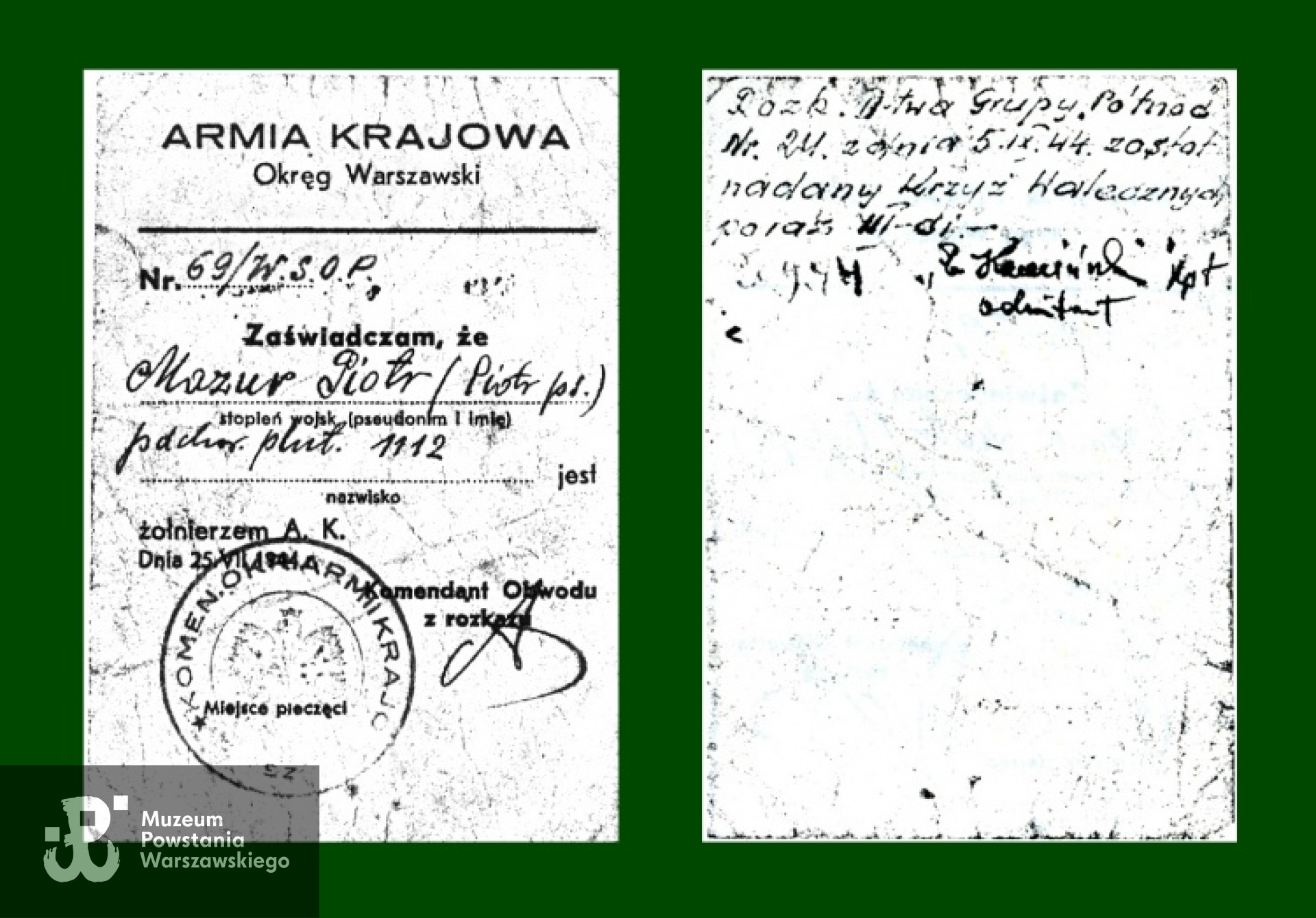 Legitymacja Armii Krajowej