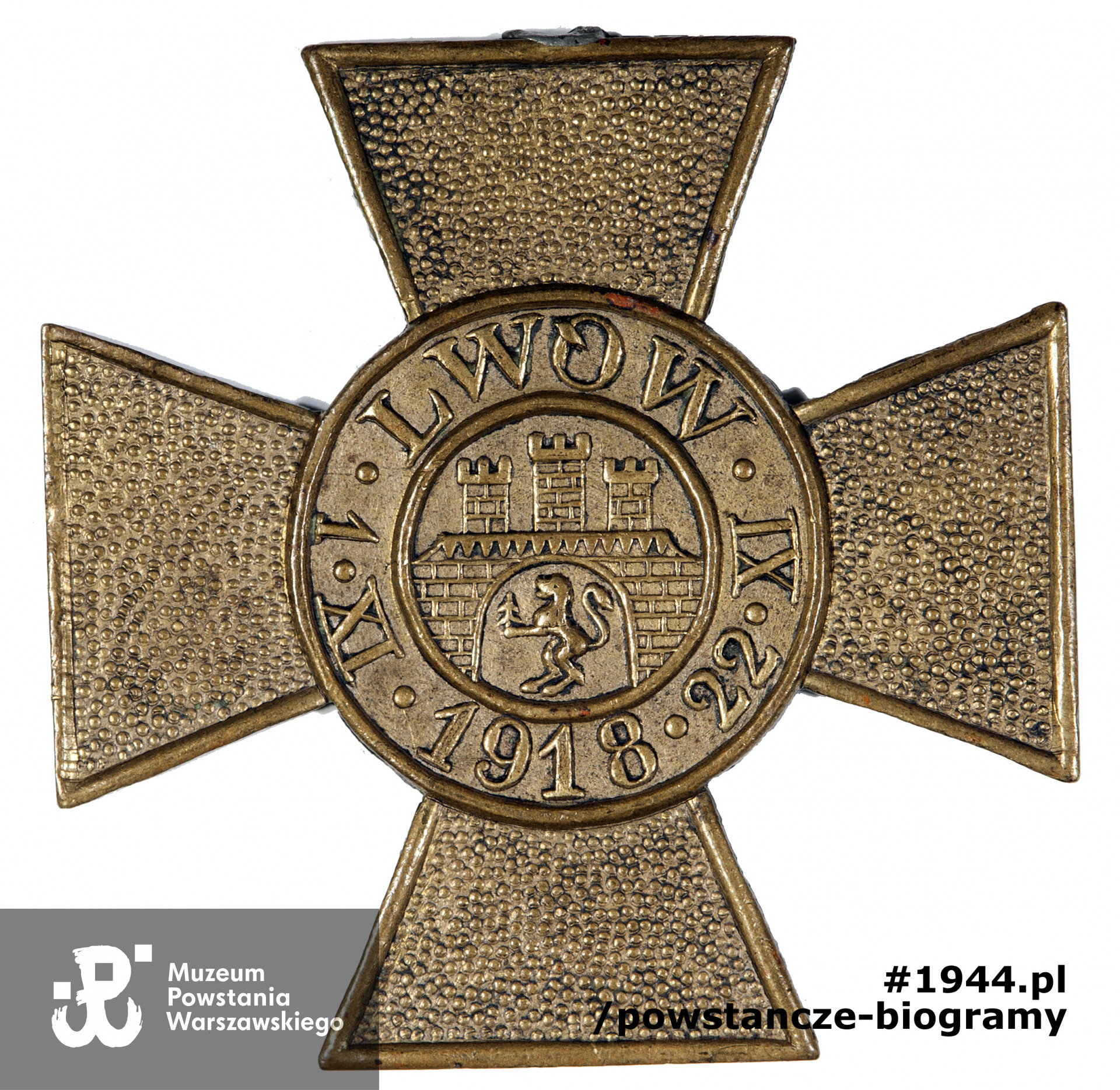 Krzyż Obrony Lwowa, należący do mjr Tadeusza Grochowskiego. Ze zbiorów Muzeum Powstania Warszawskiego, MPW-M/2934