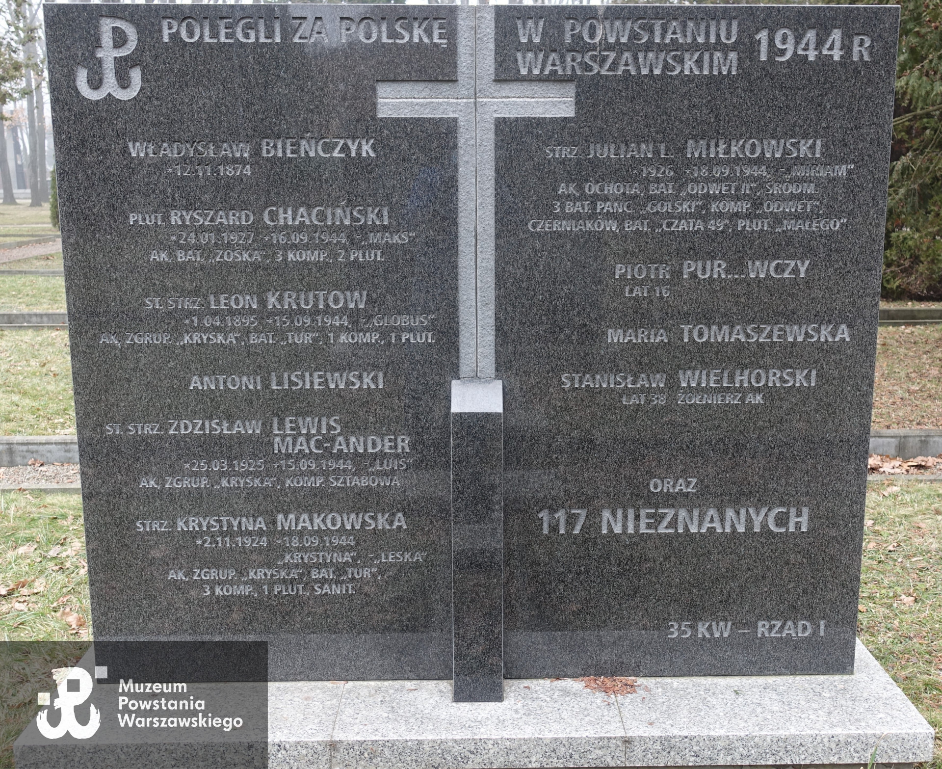 Cmentarz Powstańców Warszawy, kwatera 35, obecnie. 