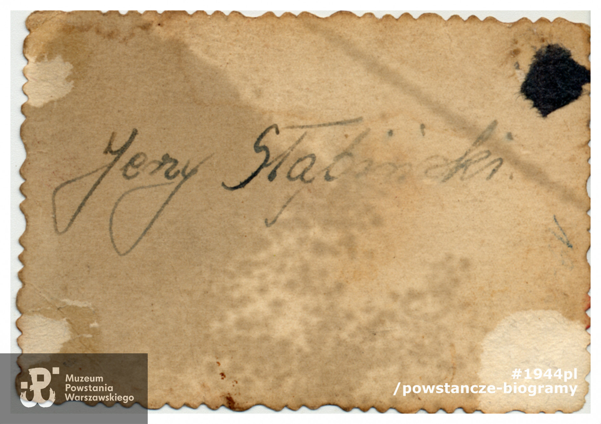 Rewers zdjęcia z opisem. Skan udostępnił p. Adam Berkowski