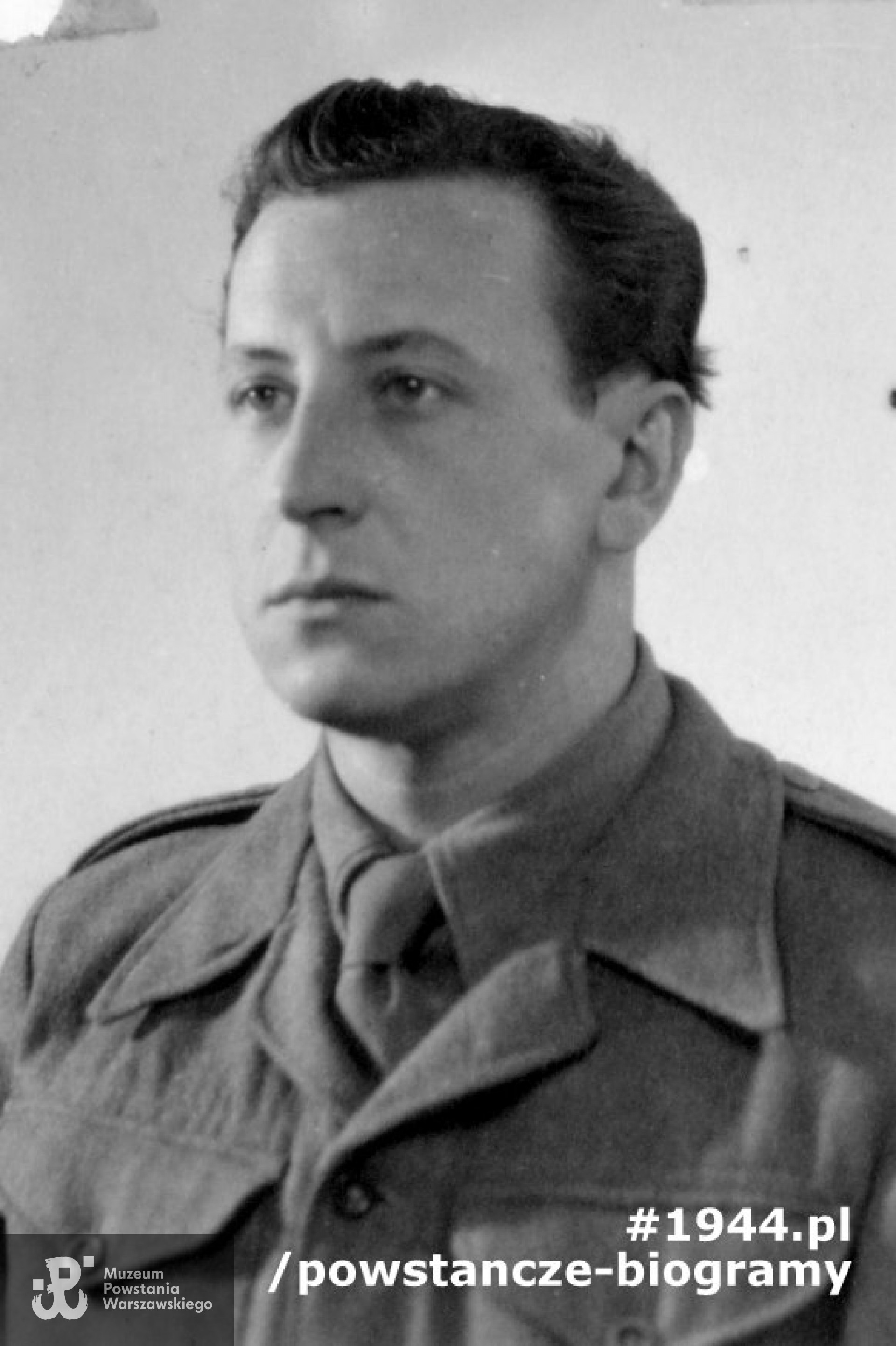 Zbigniew  Strzałkowski ps. "Dadźbóg" - fotografia wykonana po uwolnieniu z obozu jenieckiego. Ze zbiorów Muzeum Powstania Warszawskiego sygn. P/5056