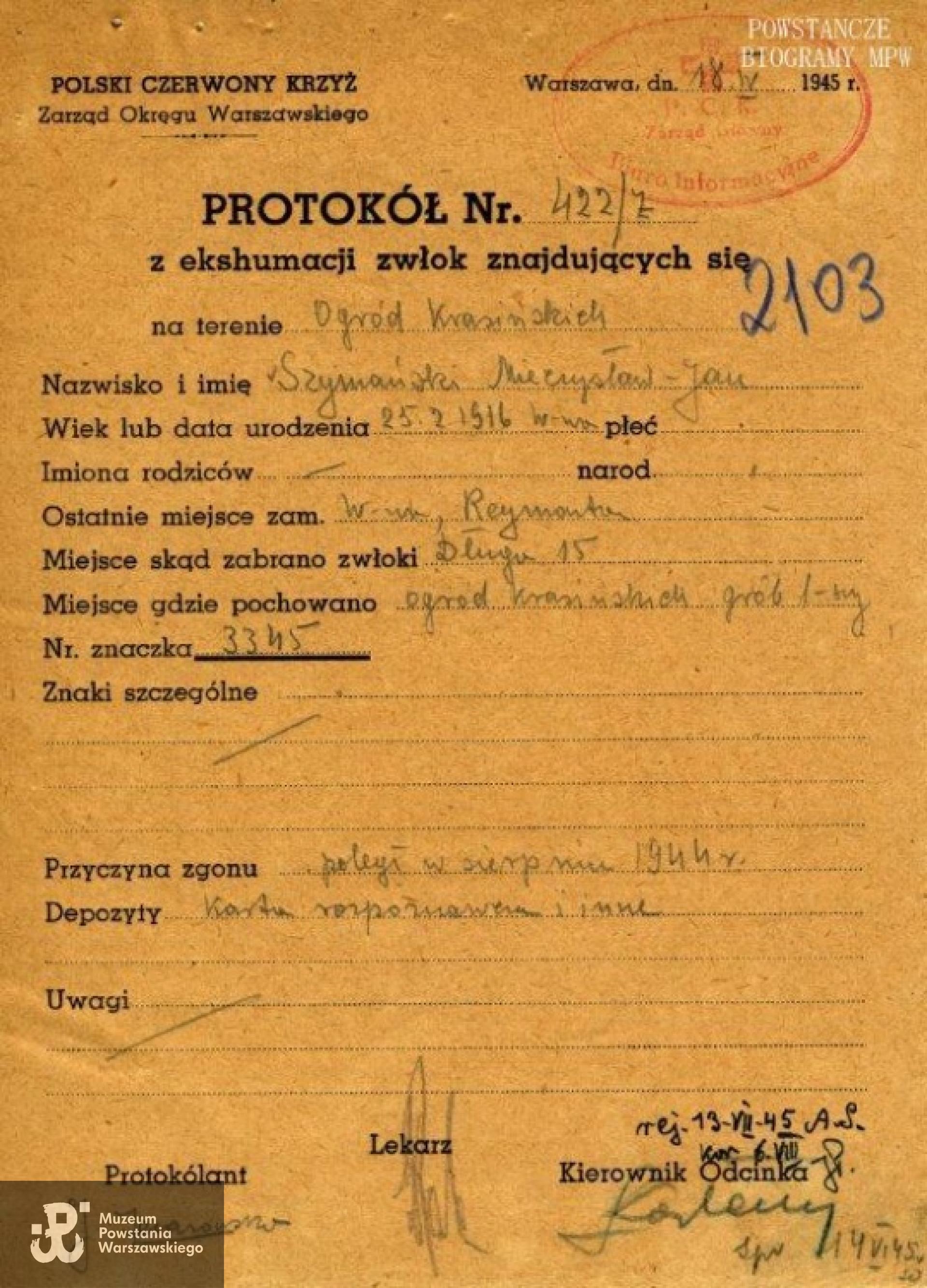 Ze zbiorów PCK. Fot. AR MPW