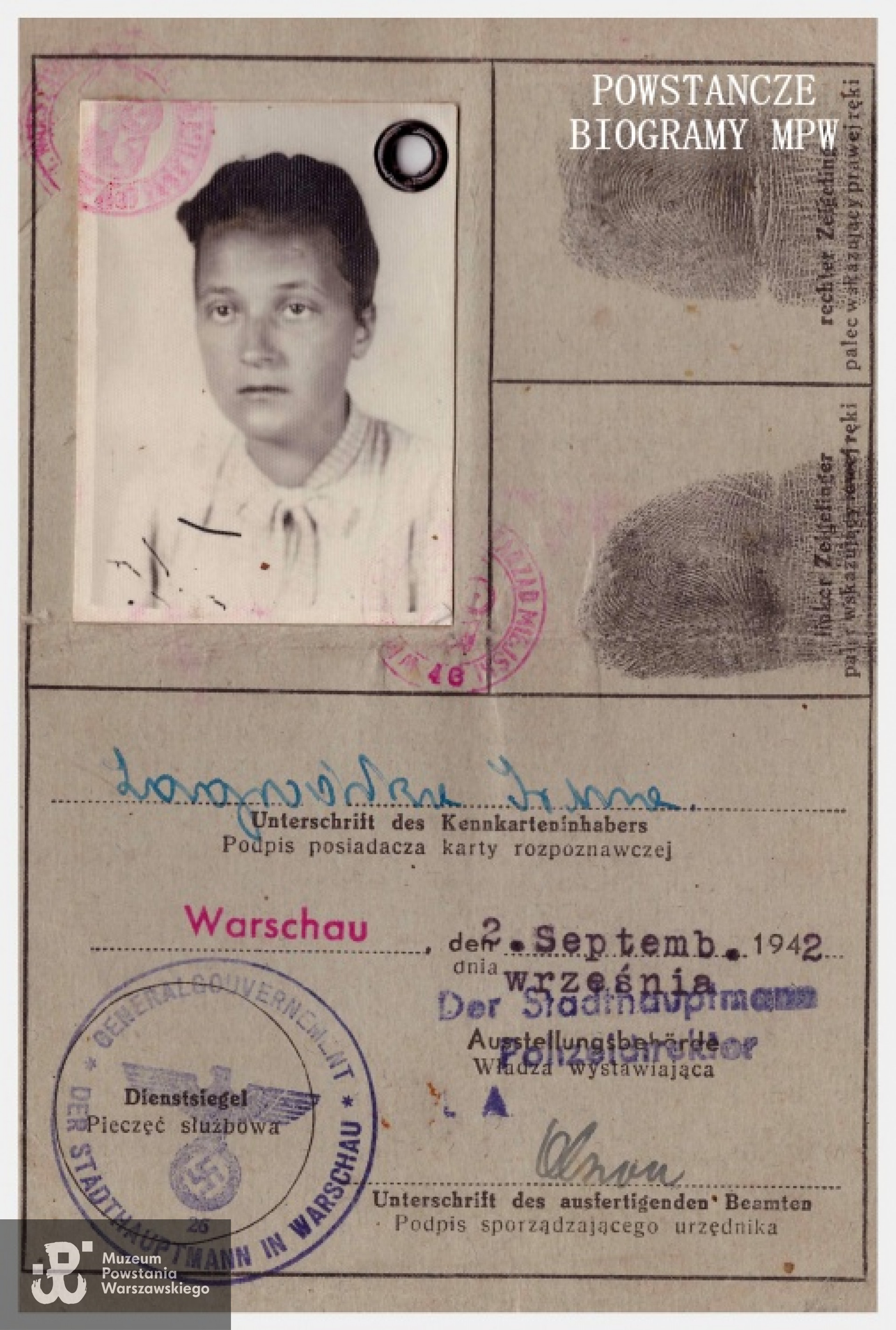 Dokumenty z okresu okupacji niemieckiej. Fot. udostępnione  z archiwum rodzinnego p. Adama Grzeszaka