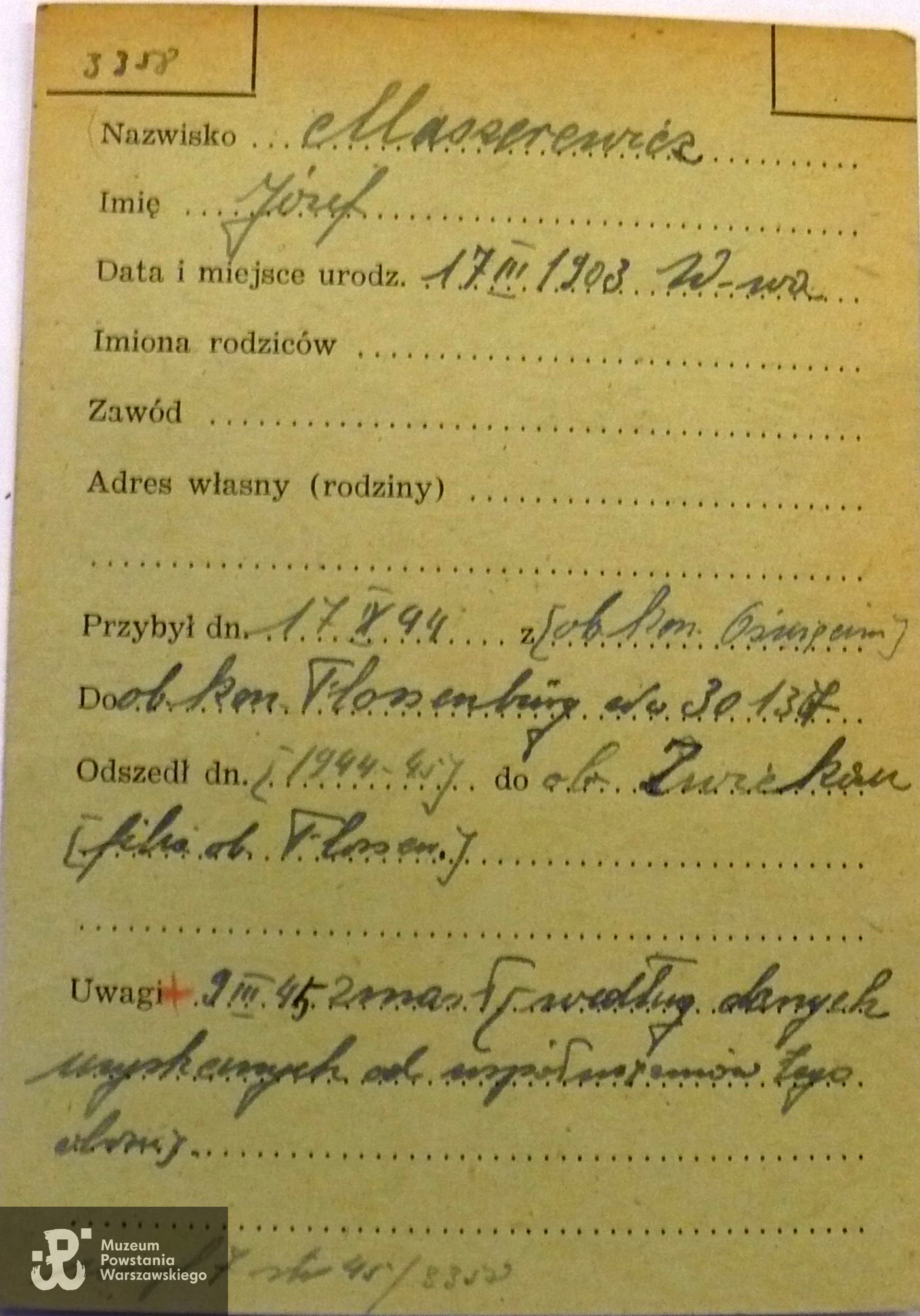 Polski Czerwony Krzyż - kartoteka 