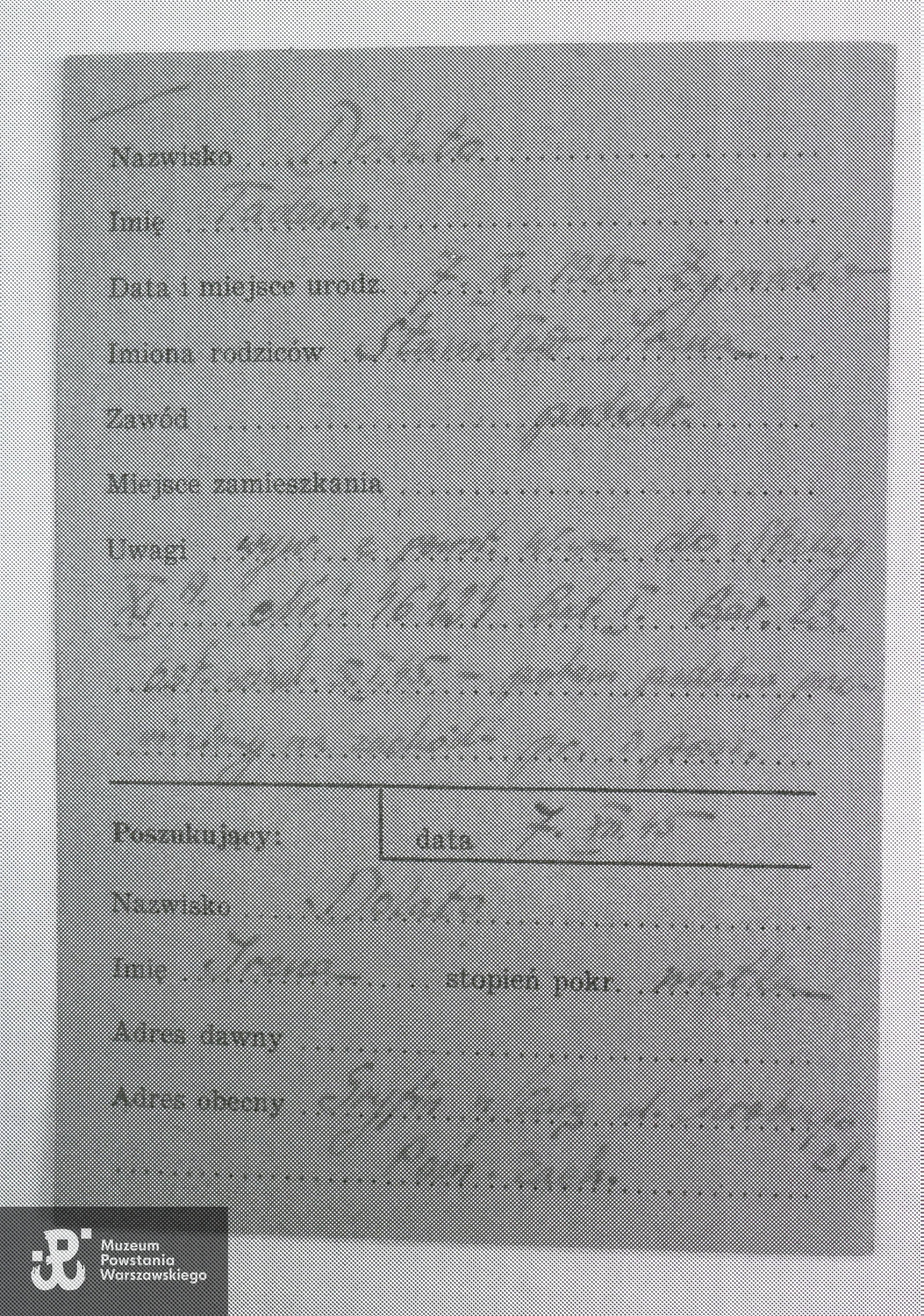 Polski Czerwony Krzyż - kartoteka