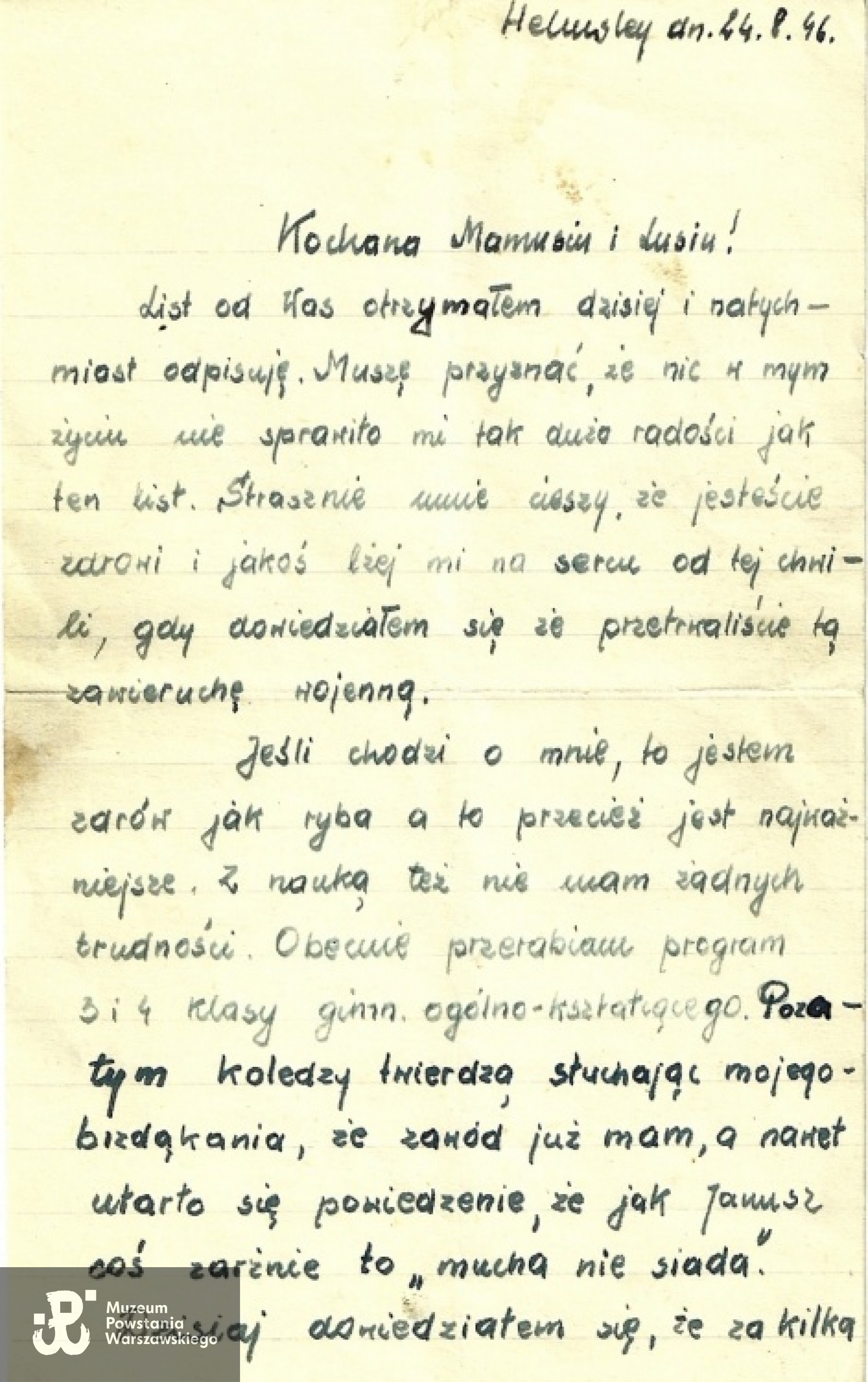 List do matki i siostry, 1946 r.