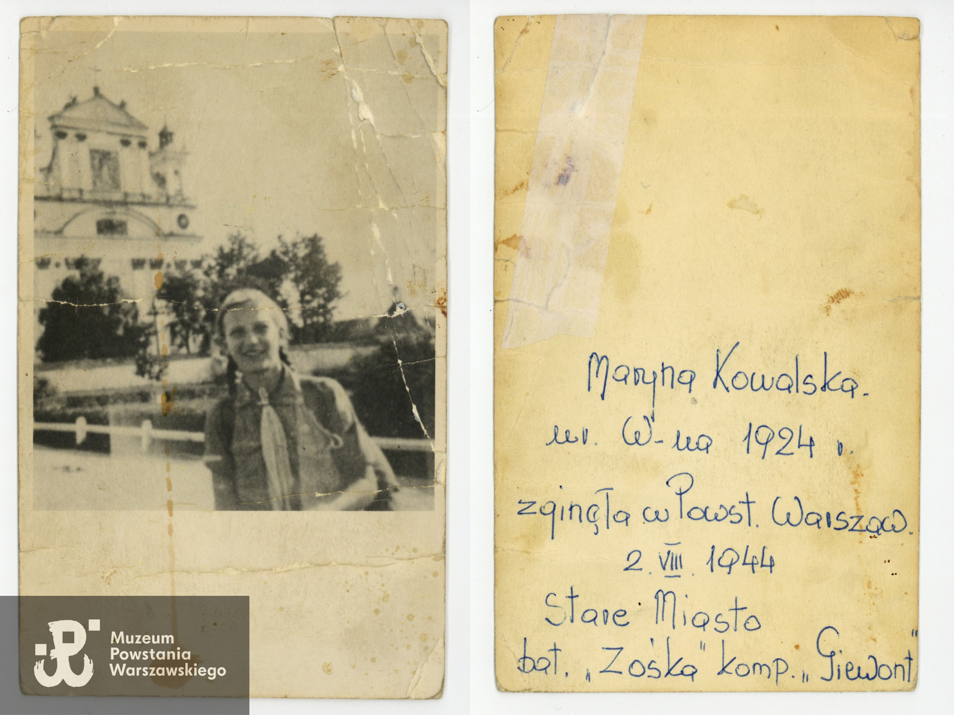 Fotografia pochodząca ze spuścizny po Pani Marii Wolskiej po m.  Fuhrmannowej ps. Krystyna, udostępnił p. Jan Fuhrmann