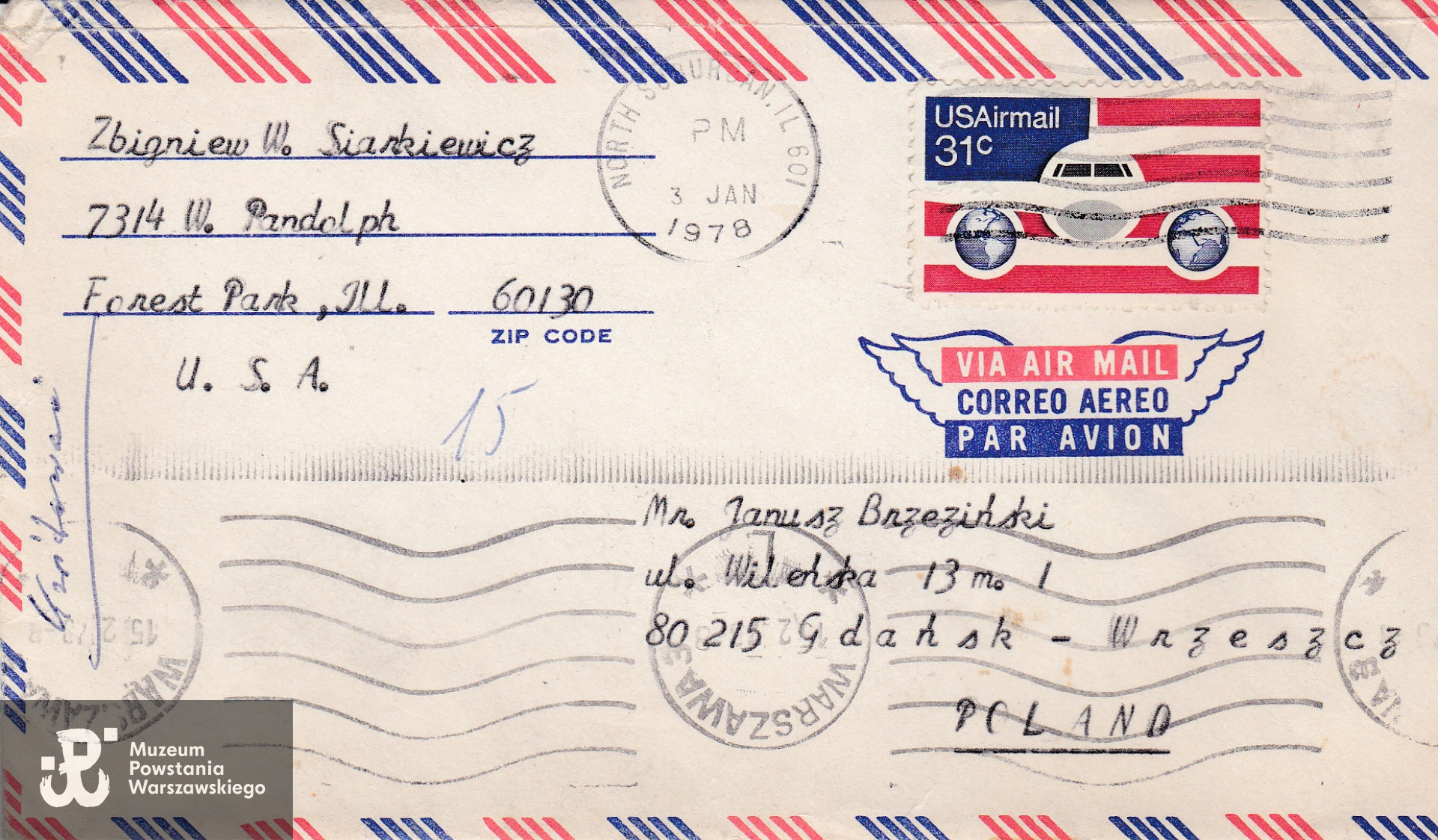 List adresowany przez Zbigniewa Siarkiewicza „Grzmota" do Janusza Brzezińskiego ”Zana„.   Skan udostępniła p. Barbara Helena  Brzezińska-Jońca