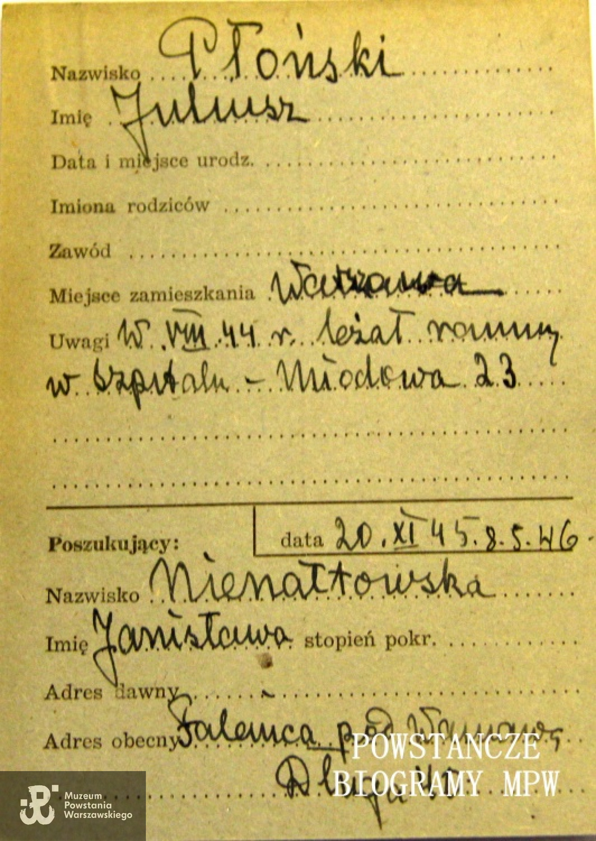 PCK - kartoteka. Ze zbiorów Polskiego Czerwonego Krzyża