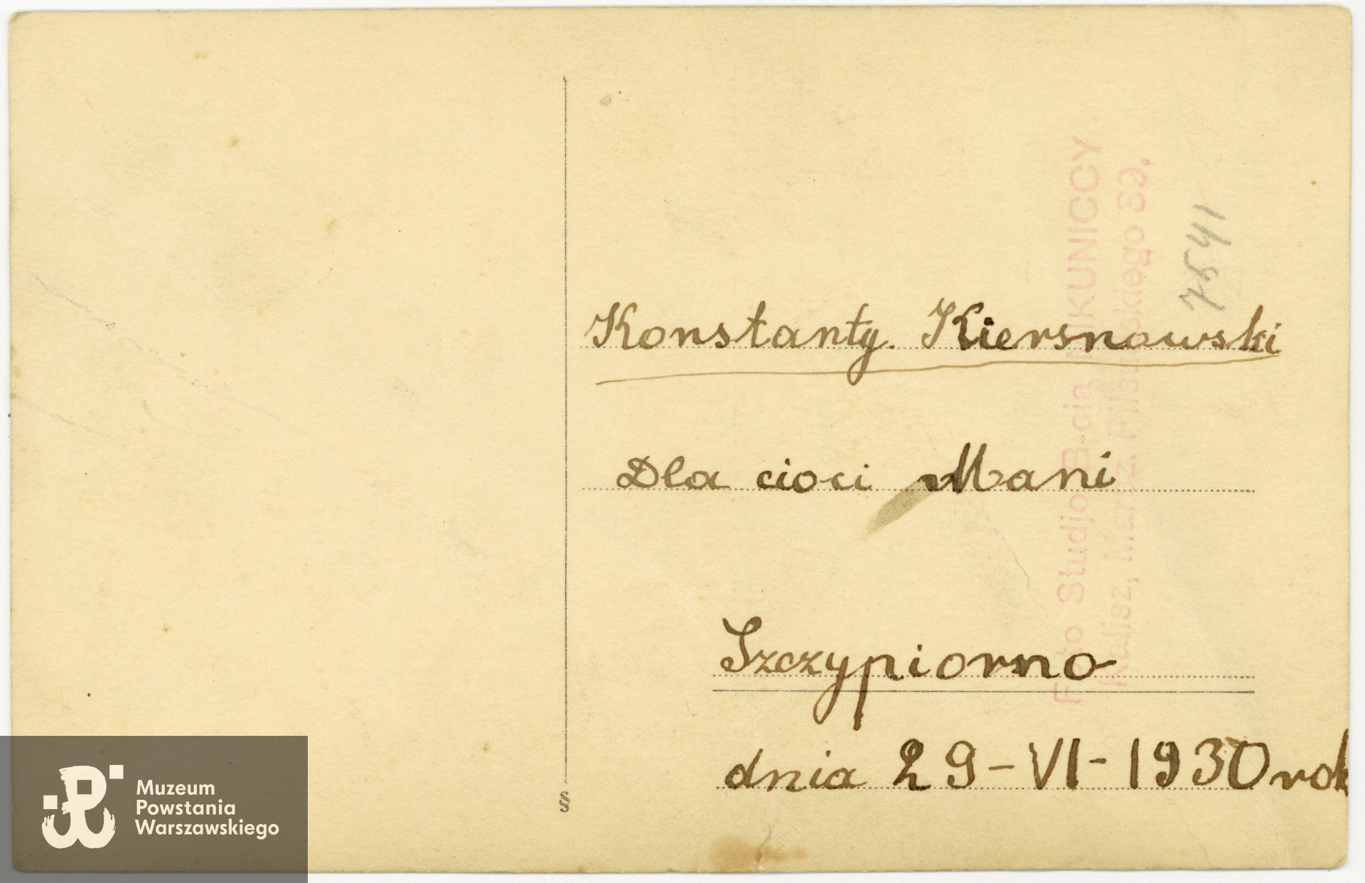 Fot. z archiwum rodzinnego p. Jolanty Stasiak z d. Kiersnowskiej