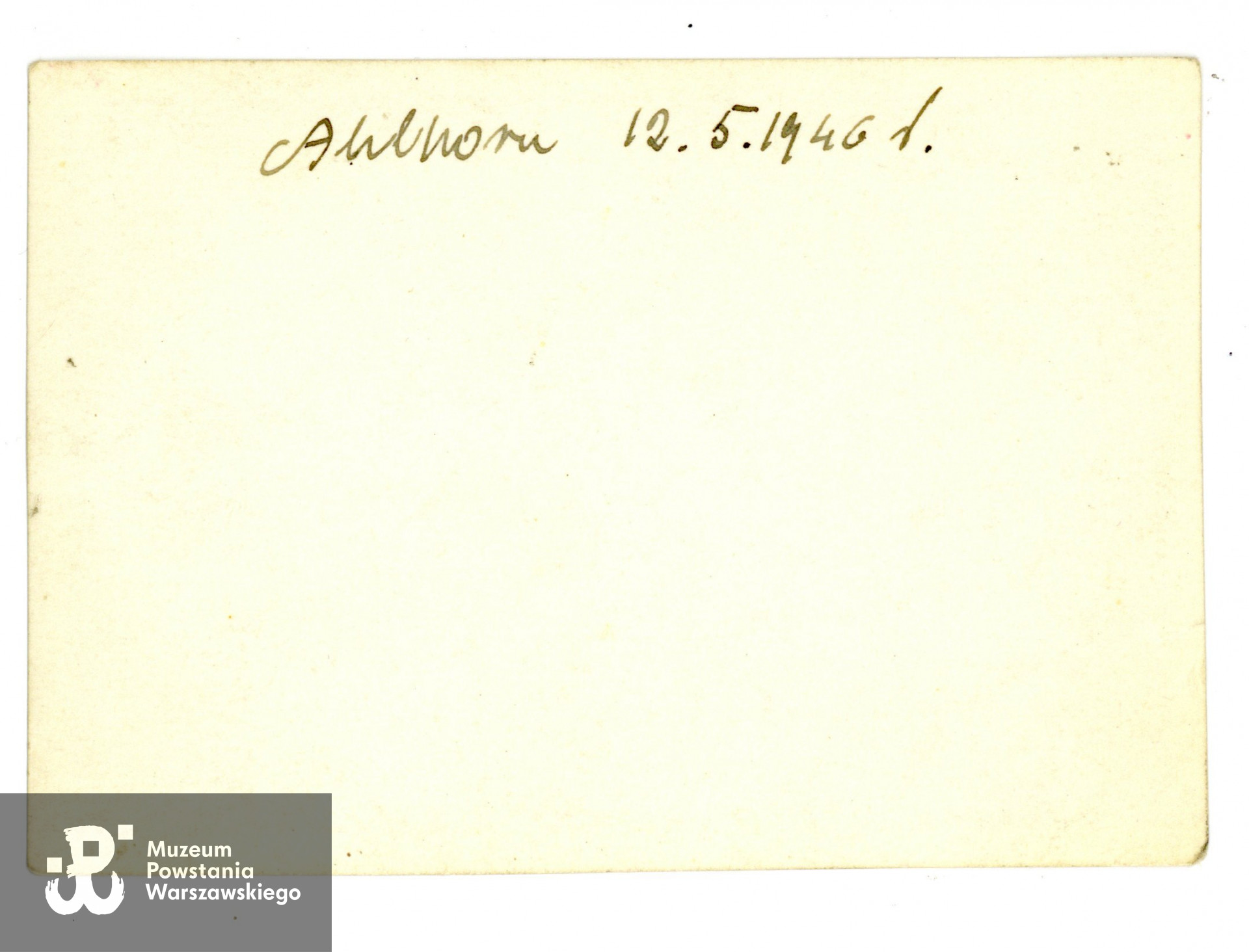 Ahlhorn, 1946 rok. Udostępnił p. Paweł Poławski, bratanek Marii Poławskiej-Śliwińskiej, skany wykonano w Archiwum Muzeum Powstania Warszawskiego  (2023).