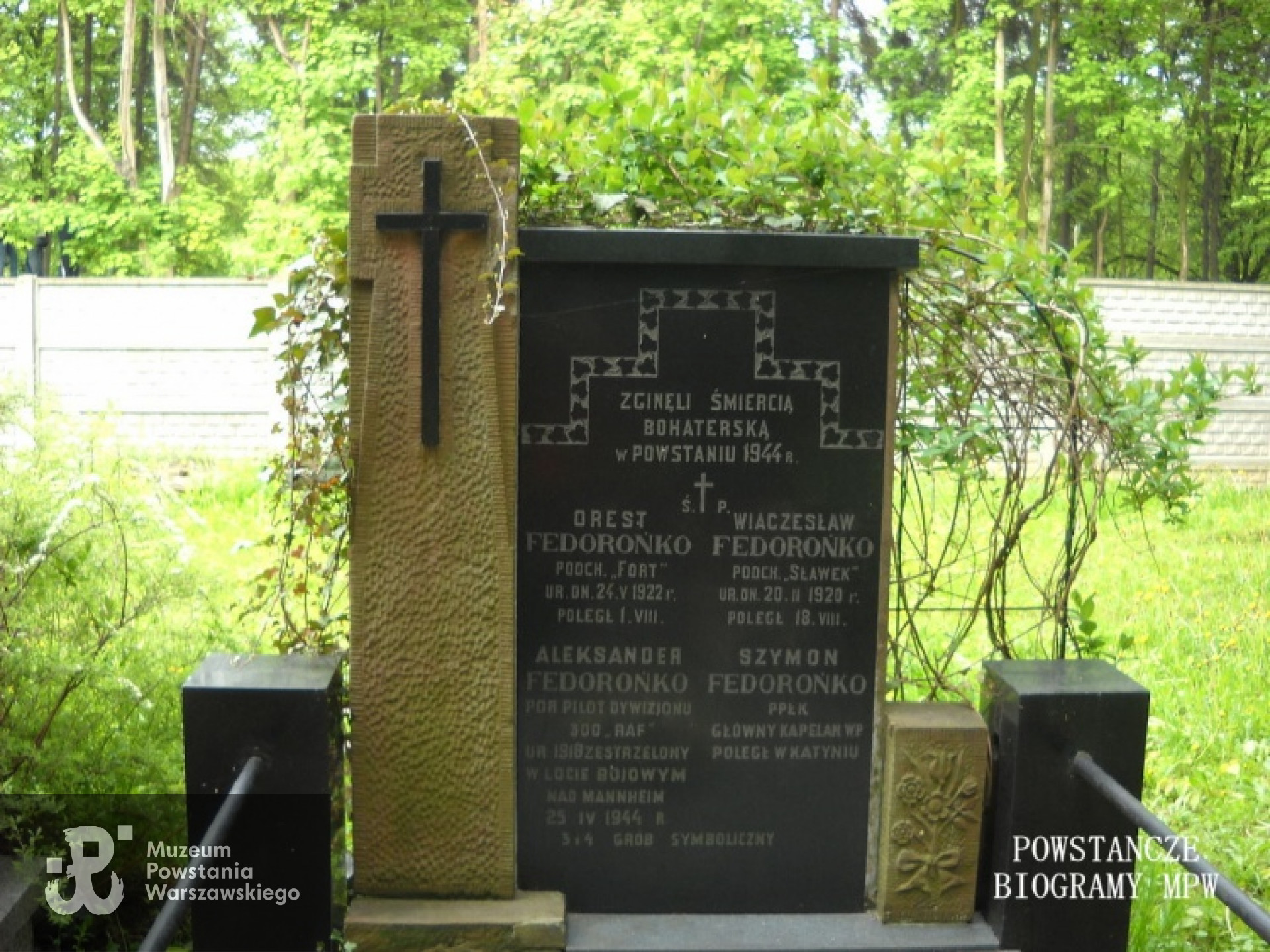 Symboliczny grób rodziny Fedorońko na Cmentarzu Prawosławnym na Woli w Warszawie. <i>Źródło fot. Wikipedia</i>