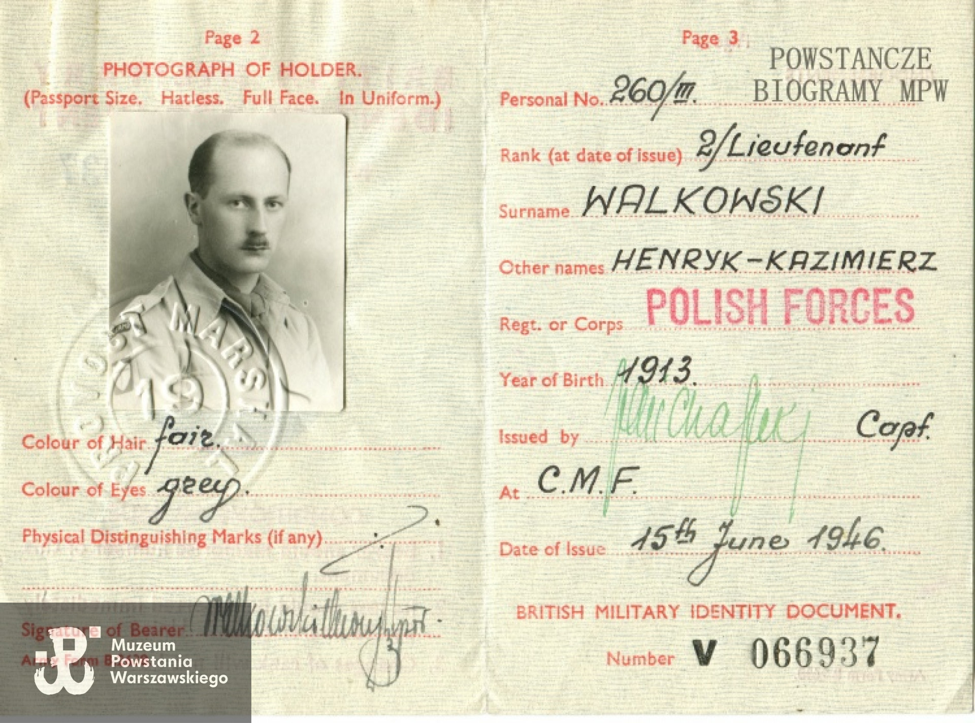 British Military ID. Fot. archiwum rodzinne