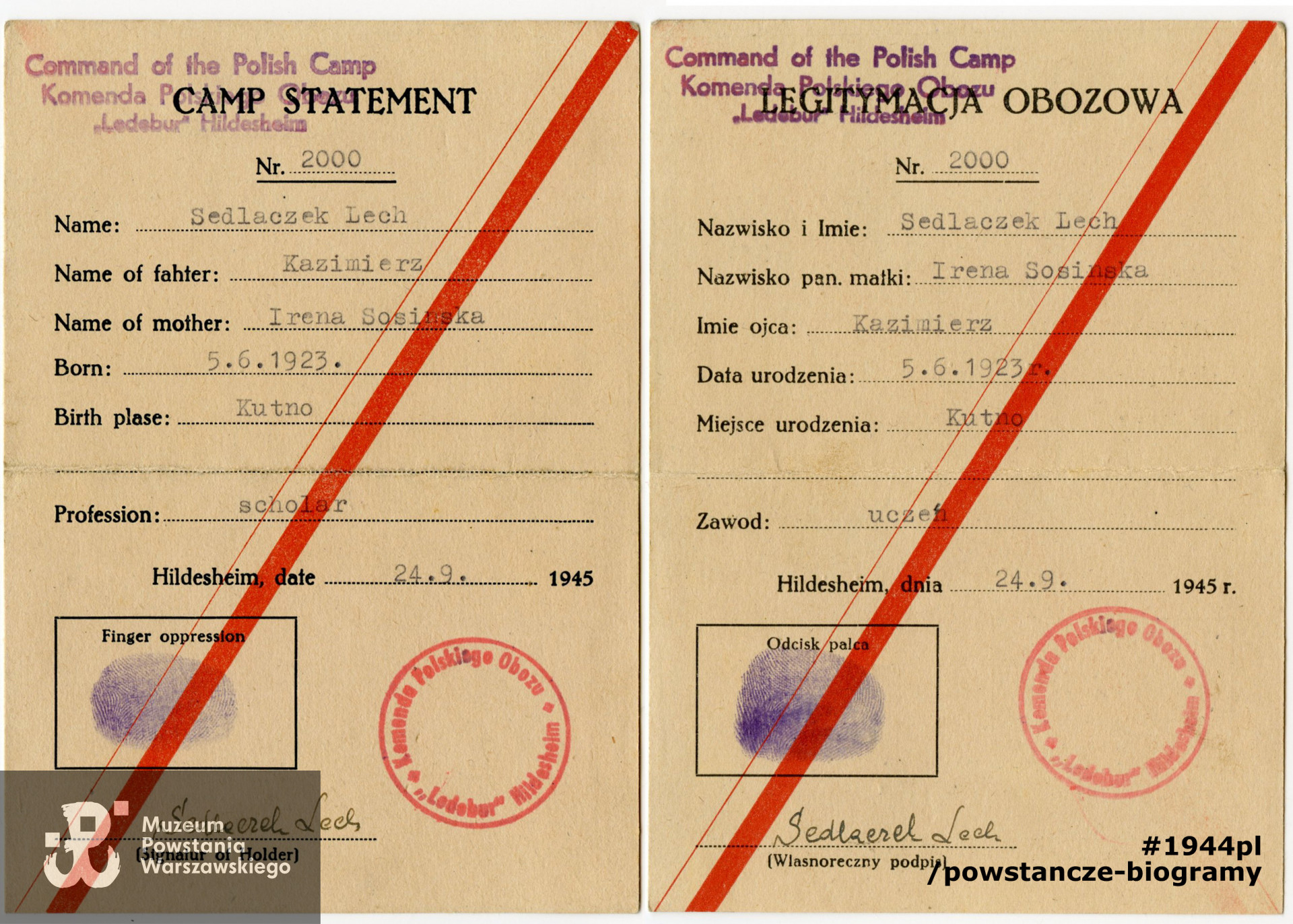 Z archiwum rodzinnego p. Lecha Sedlaczka ps. Hak