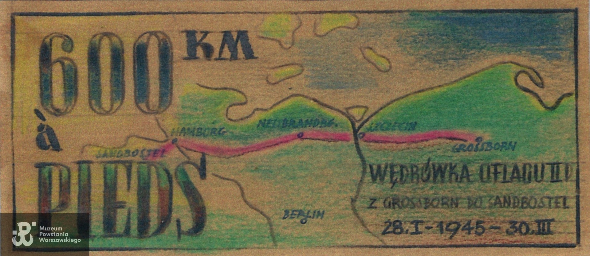 Rysunek ze zbiorów prywatnych, skan za pośrednictwem  p. Beata Trzcińskiej przekazany do Pokoju Kombatanta MPW