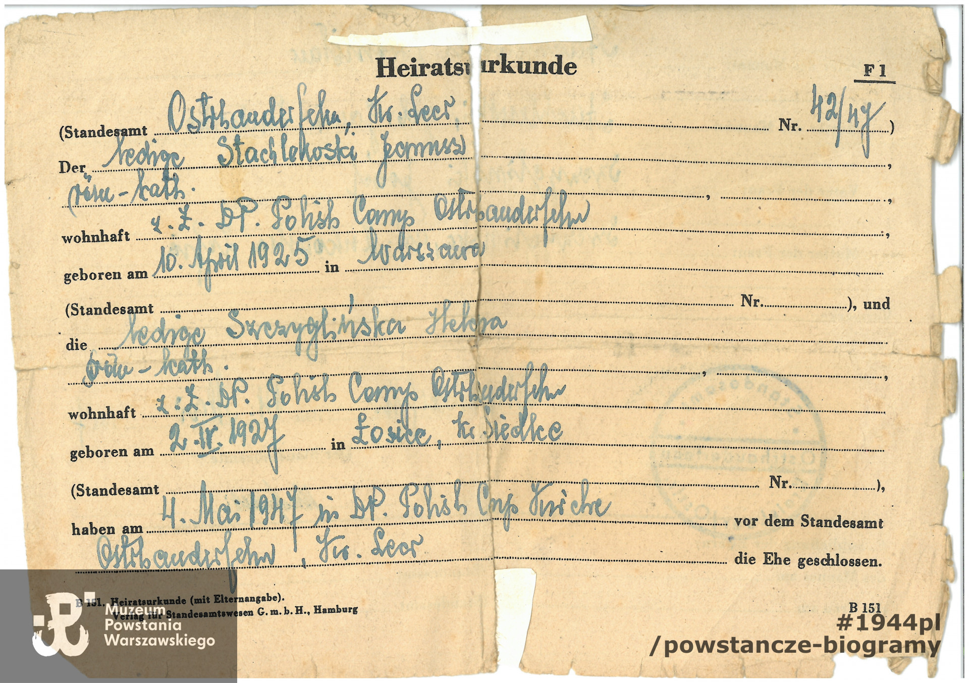 Dokument  z archiwum rodzinnego 