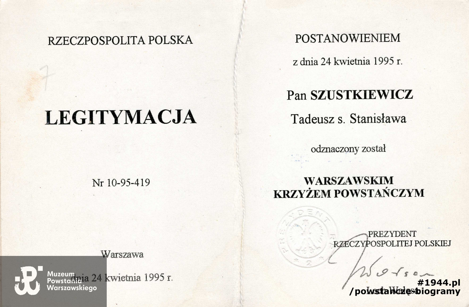 Ze zbiorów Muzeum Powstania Warszawskiego, sygn. P/8947, dar p. Roberta Błońskiego