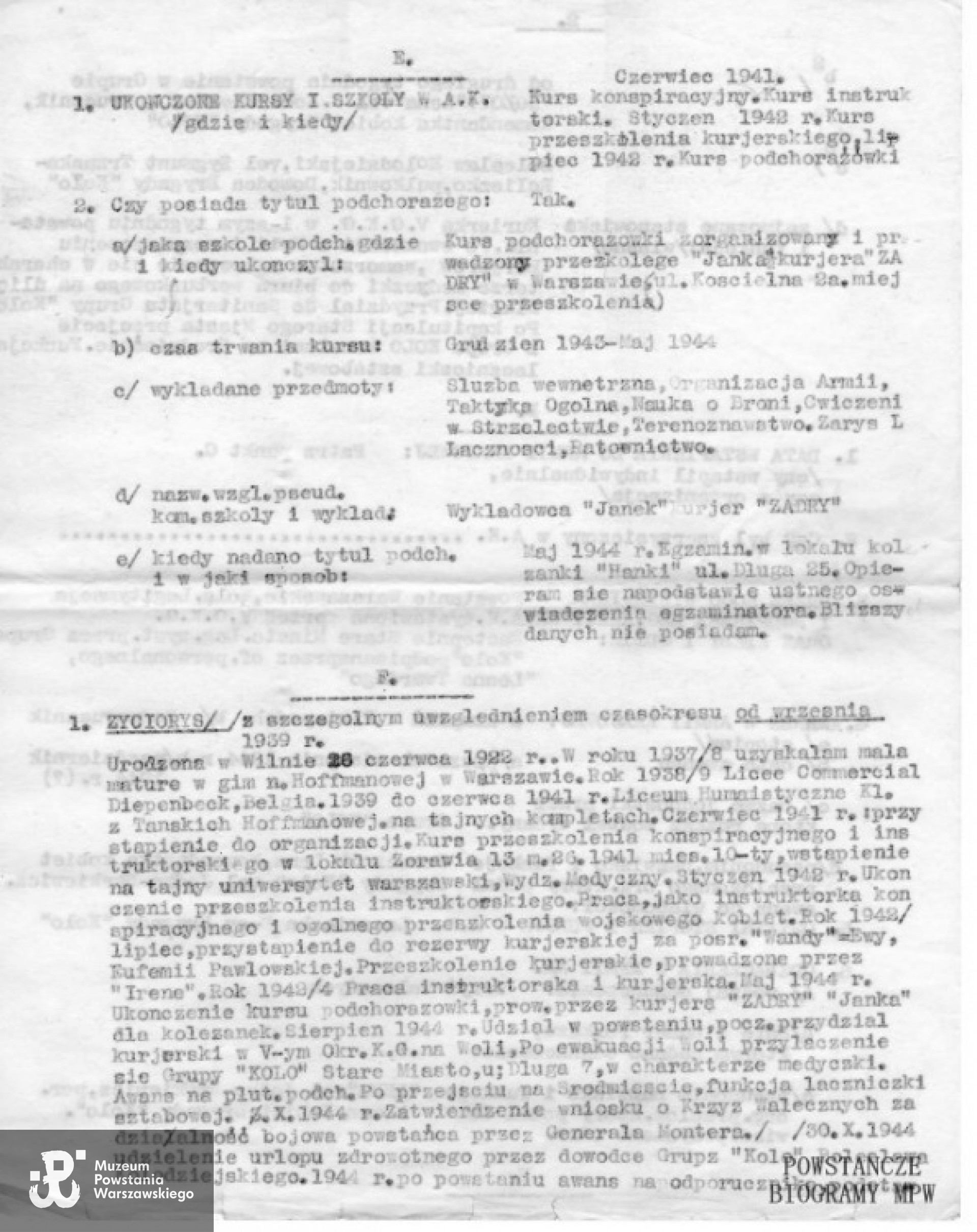 Dokumenty weryfikacyjne, z archiwum rodzinnego M.Galbraith