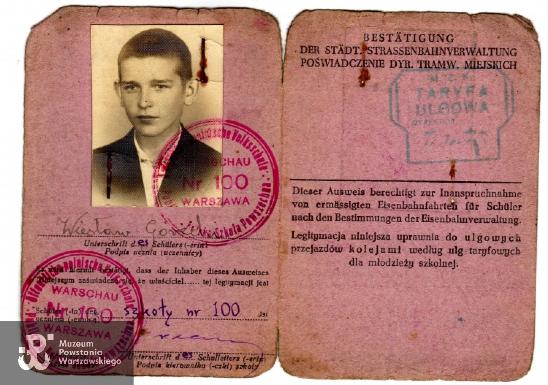 Bestätigung - zaświadczenie szkolne Wiesława Góreckiego