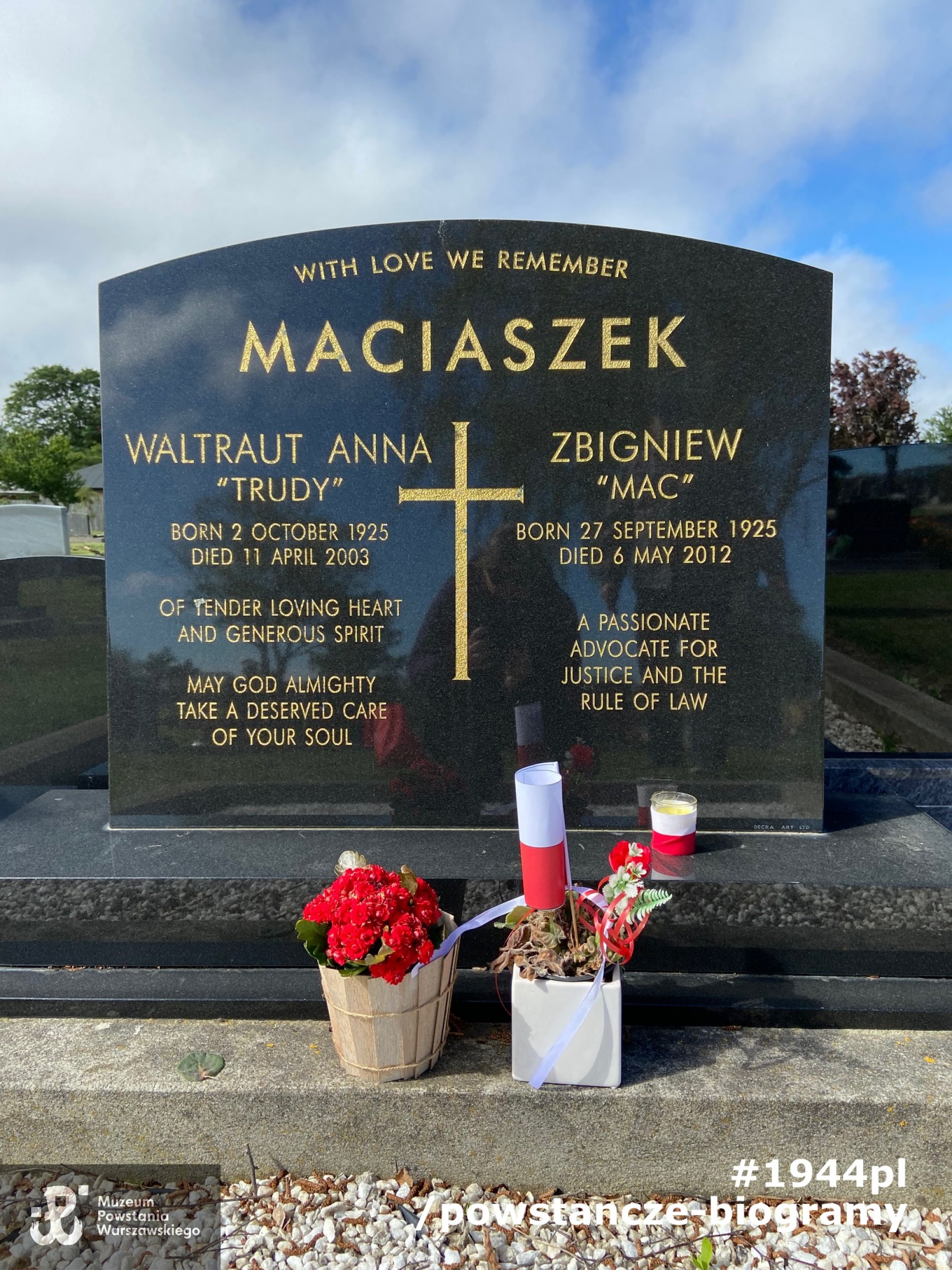 Mogiła p. Zbigniewa Maciaszka w Christchurch w Nowej Zelandii. Zdjęcia dzięki uprzejmości p. Piotra Sawickiego z Christchurch.