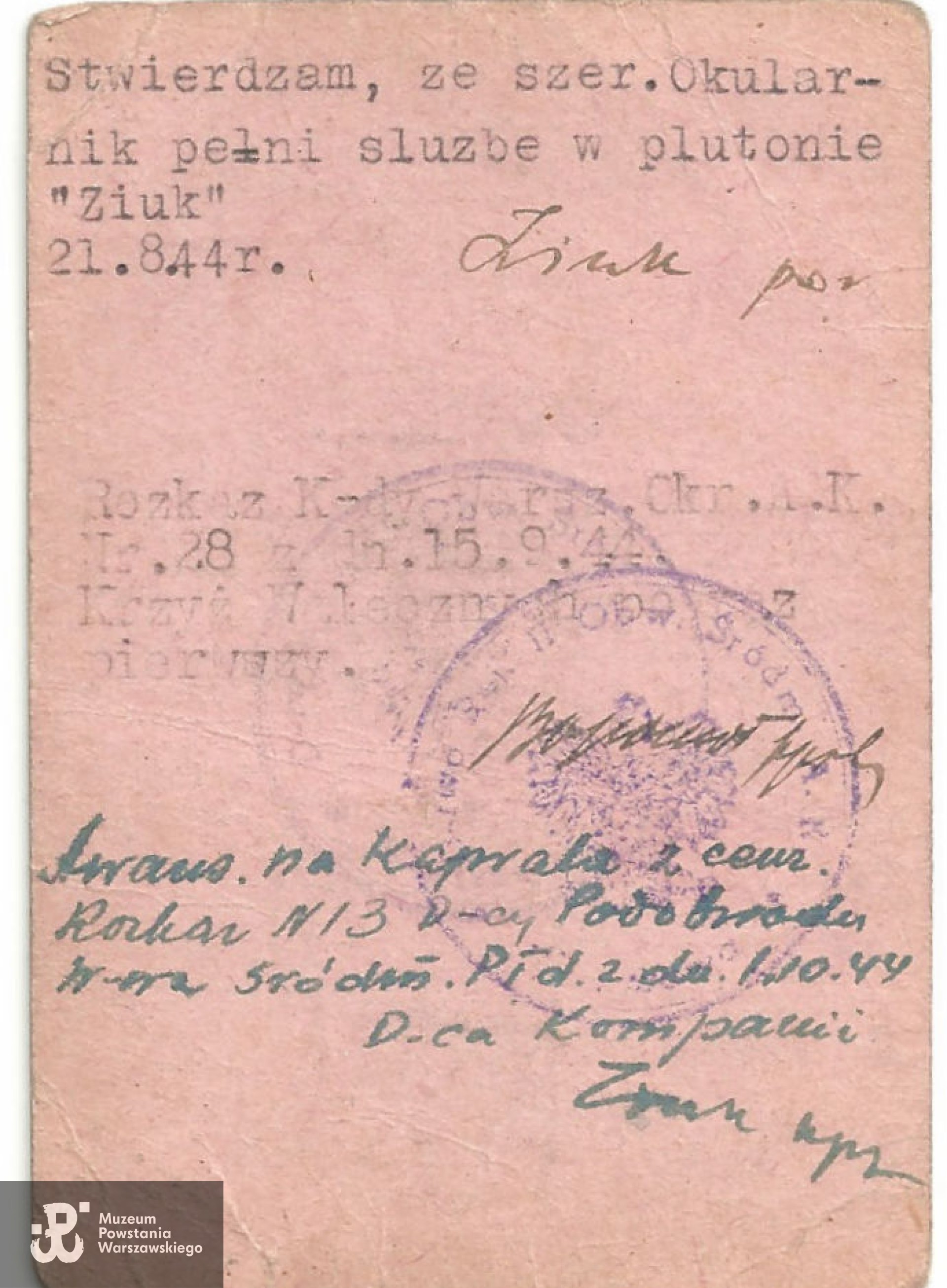 Ze zbiorów Piotra Moszkowskiego,  skan udostępniła p. Zofia Moszkowska(2010).