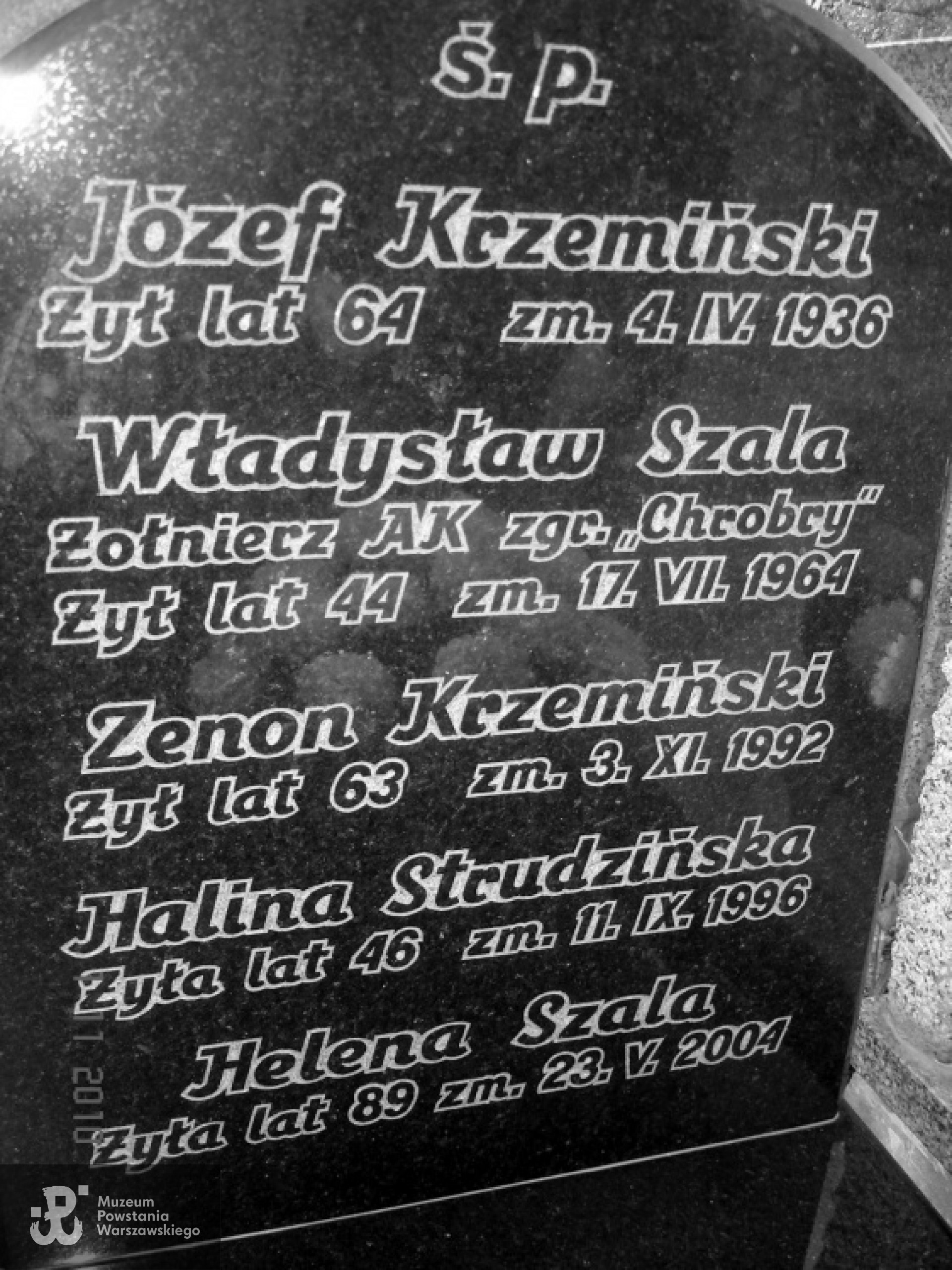 Mogiła na Cmentarzu Bródnowskim, w której pochowany jest Władysław Szala ps."Czarny II" Zdjęcie z archiwum rodzinnego wnuka, Michała Brysiaka