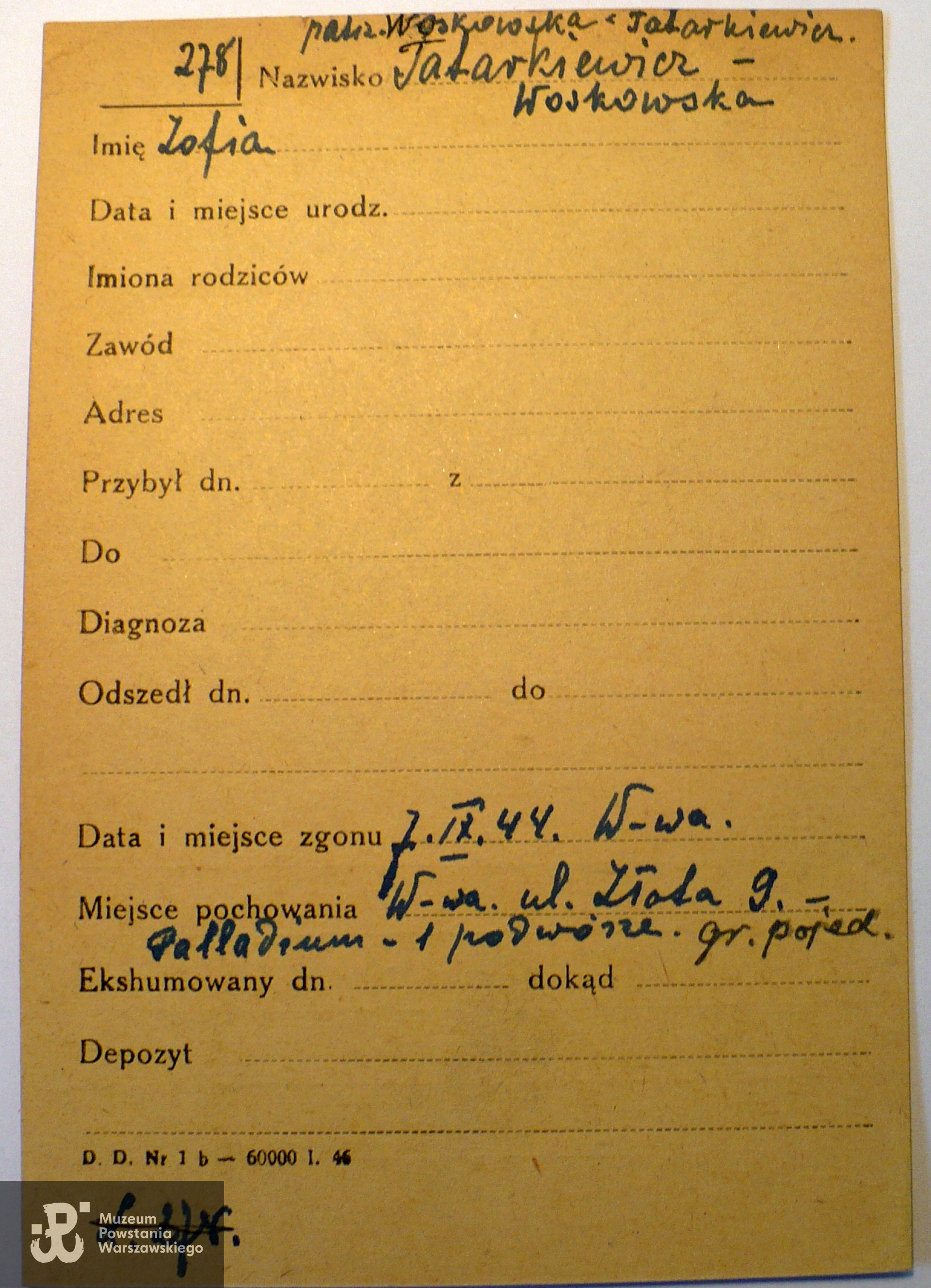 Polski Czerwony Krzyż - kartoteka