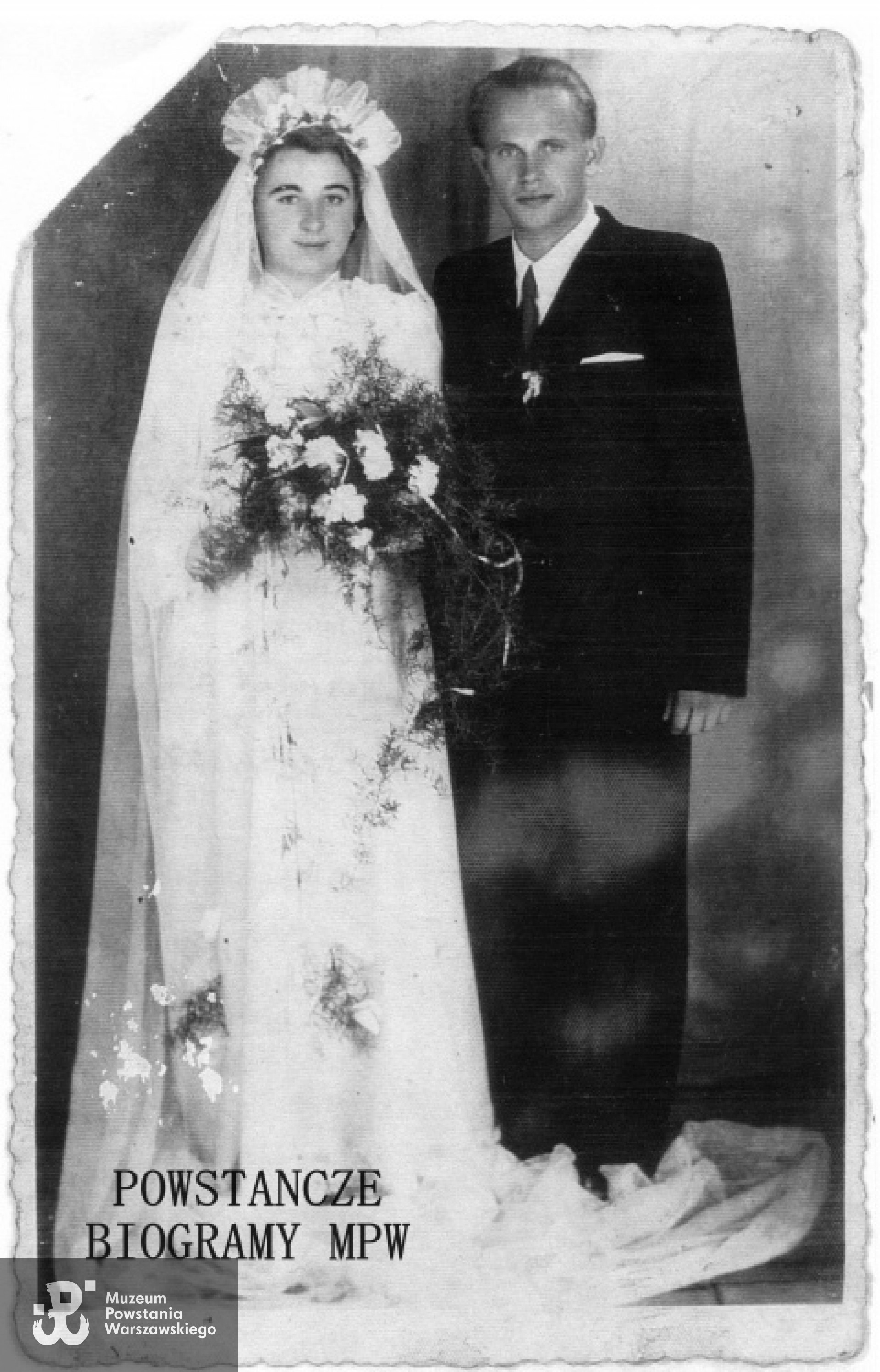 Fotografia ślubna, 3.05.1954. Fot. z archiwum rodzinnego udostępnione przez p. Marka Gębskiego
