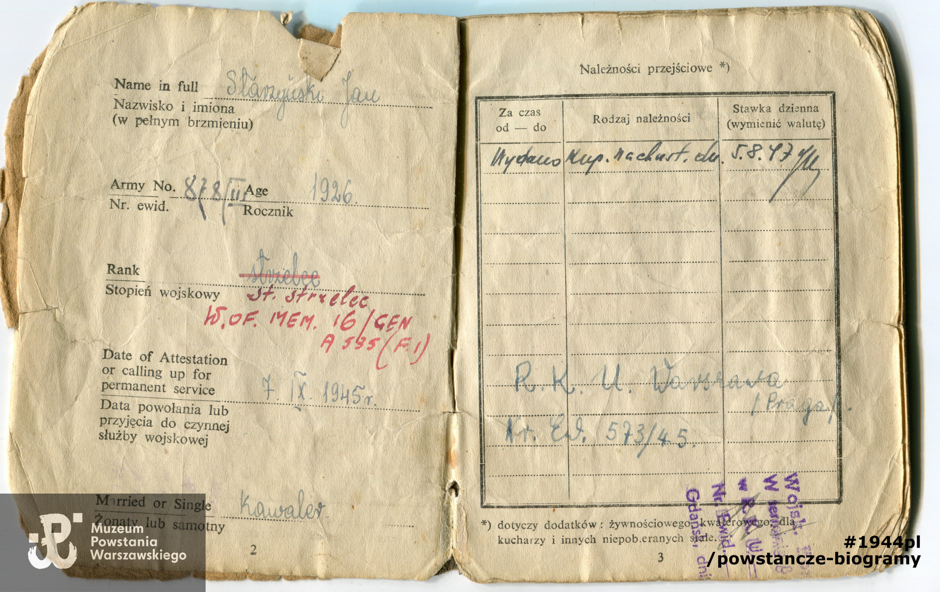 Dokument  z archiwum rodzinnego p. Iwony Powierzy