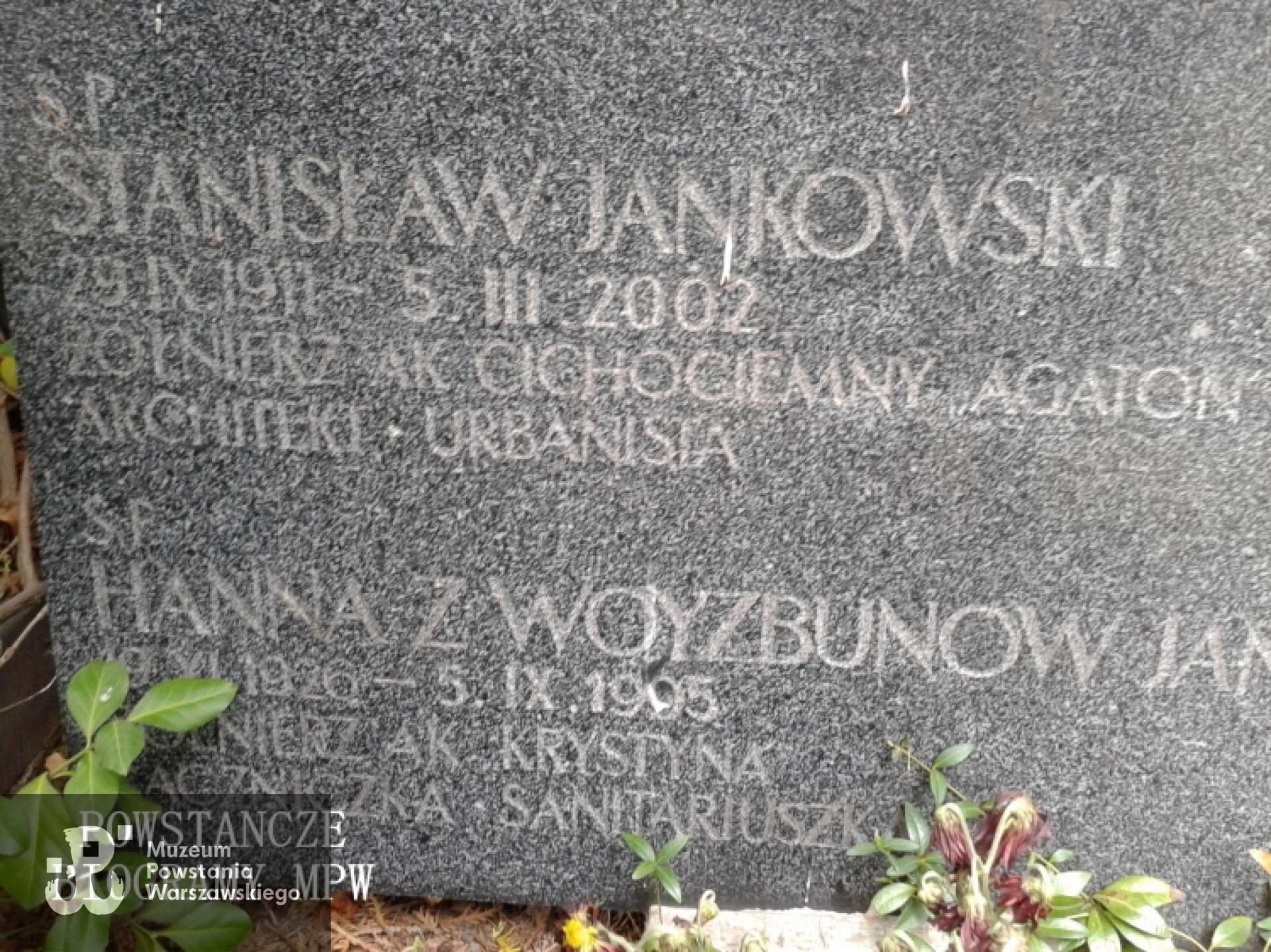 Mogiła Stanisława Jankowskiego i  jego żony Hanny z Woyzbunów Jankowskiej Fot. Mariusz Skroński