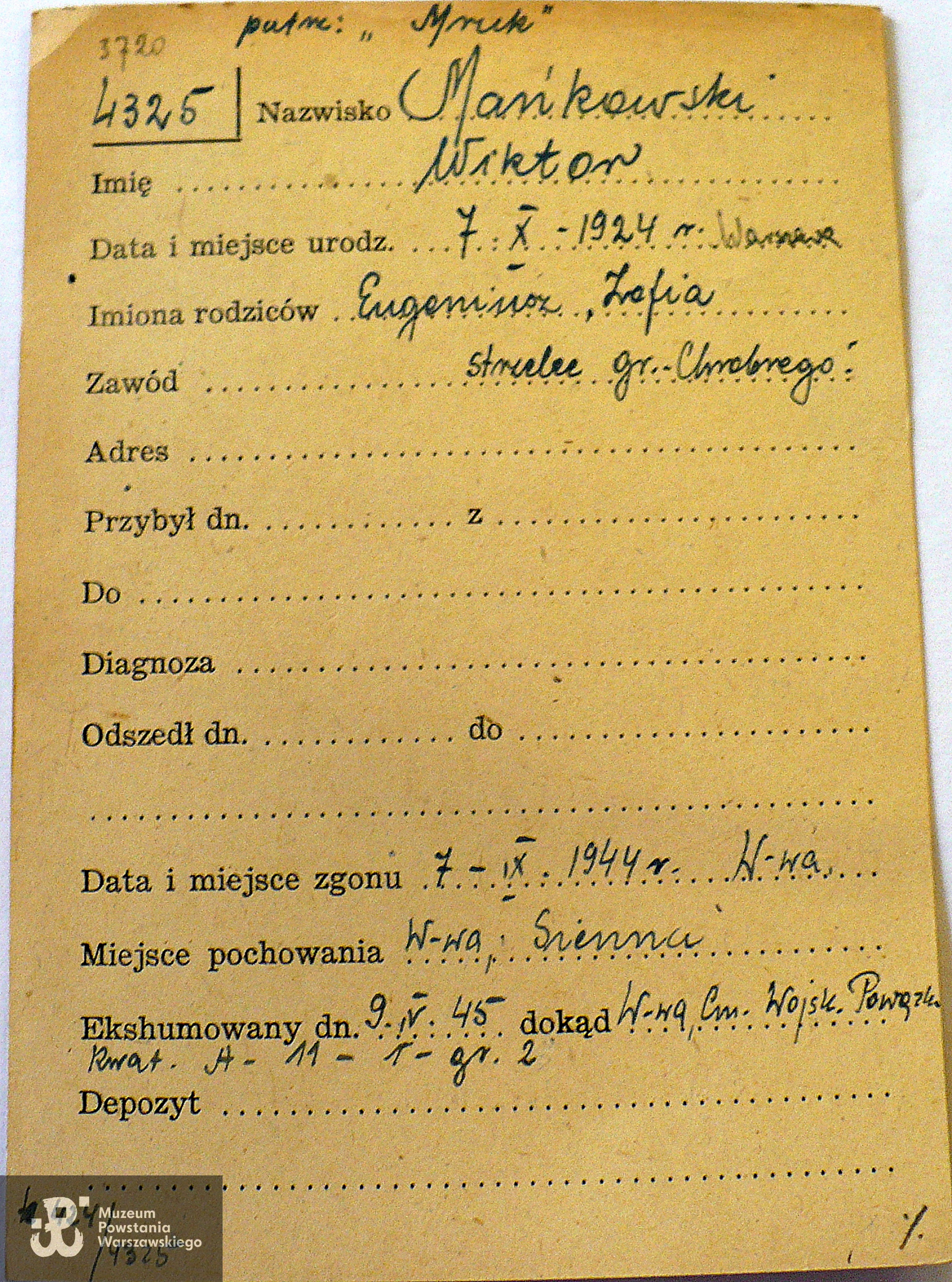 Polski Czerwony Krzyż - kartoteka