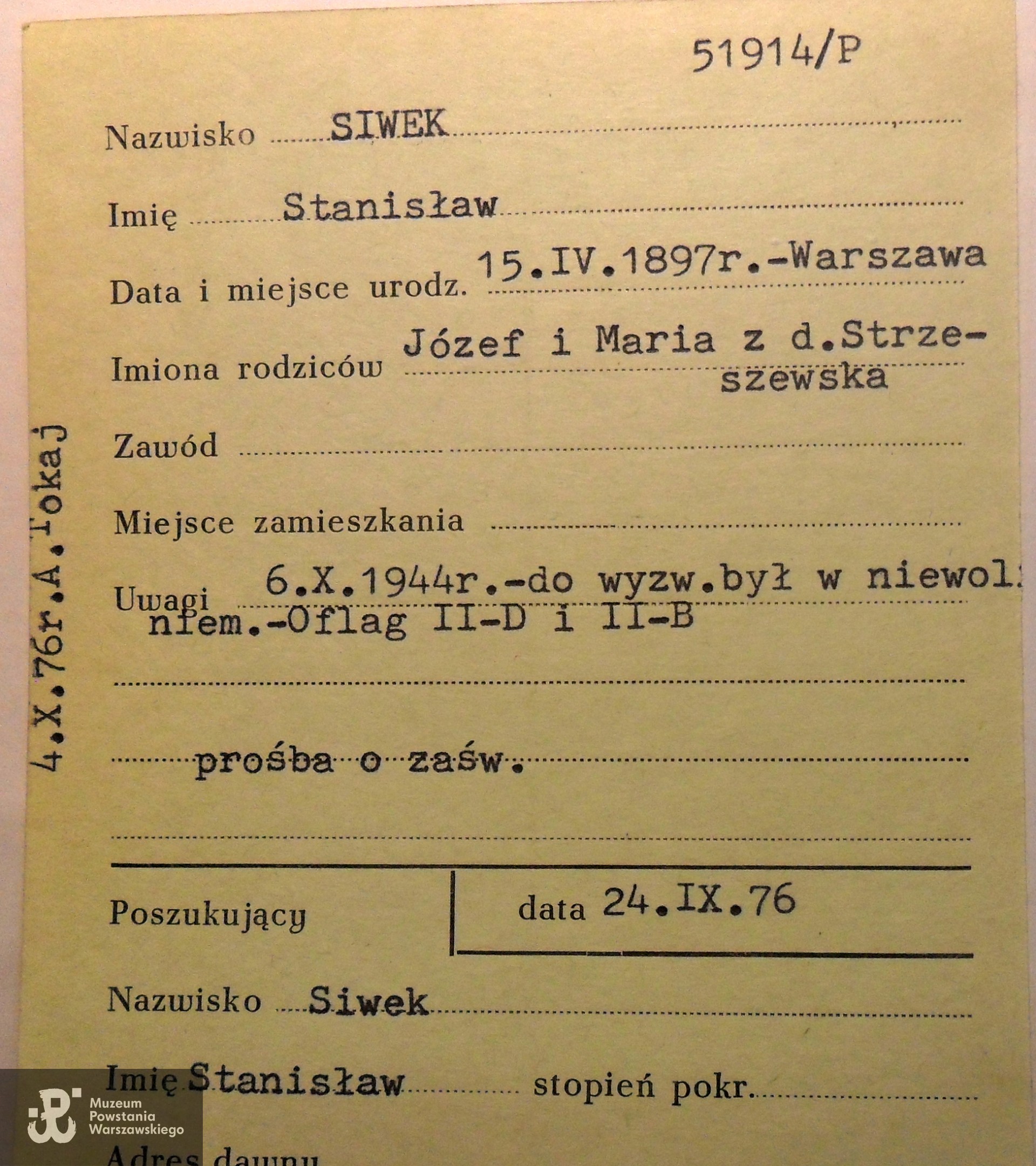 Polski Czerwony Krzyż - kartoteka