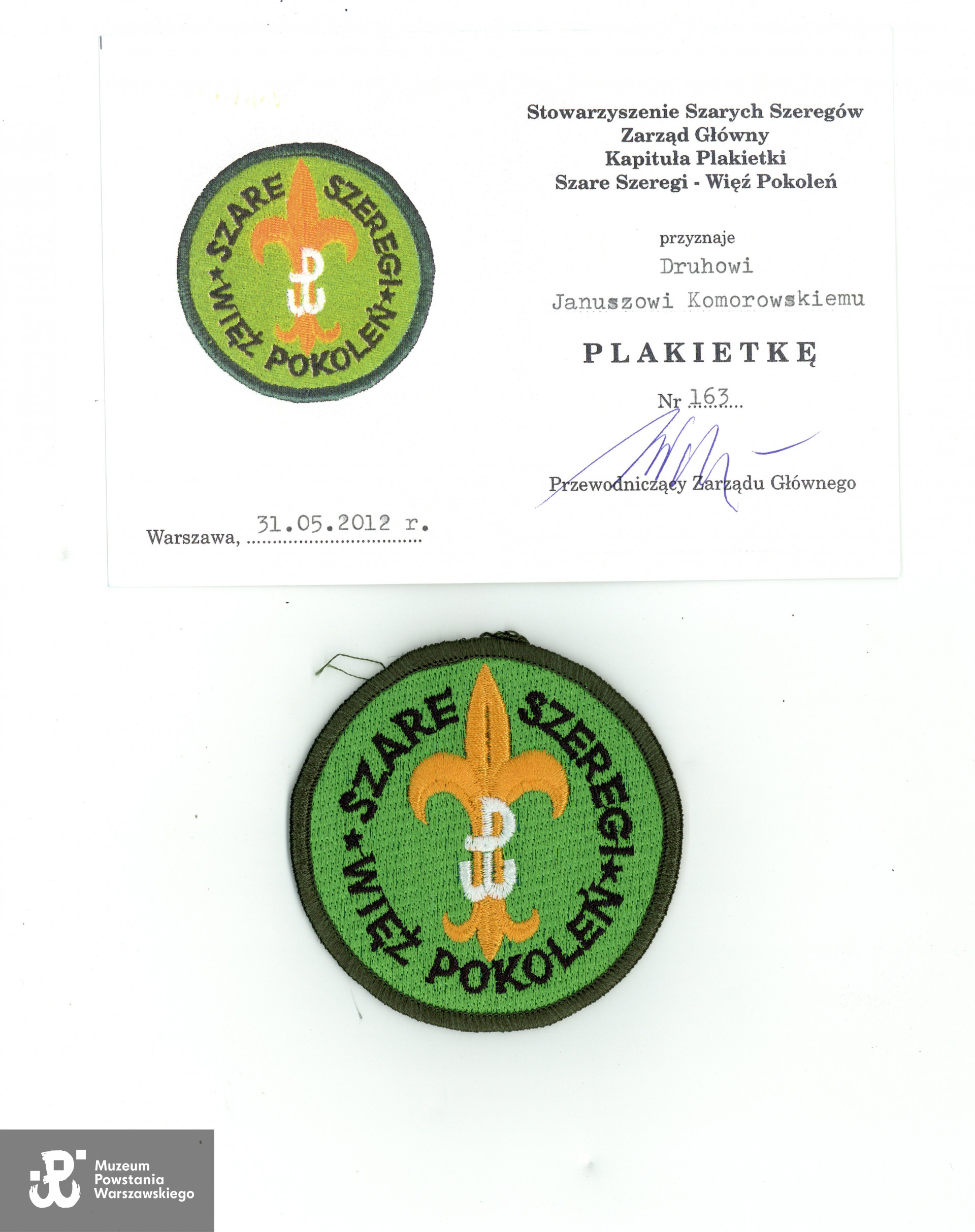 Ze zbiorów p. Janusza Komorowskiego ps.  Antek.  Skan wykonano w Muzeum Powstania Warszawskiego, 2020.