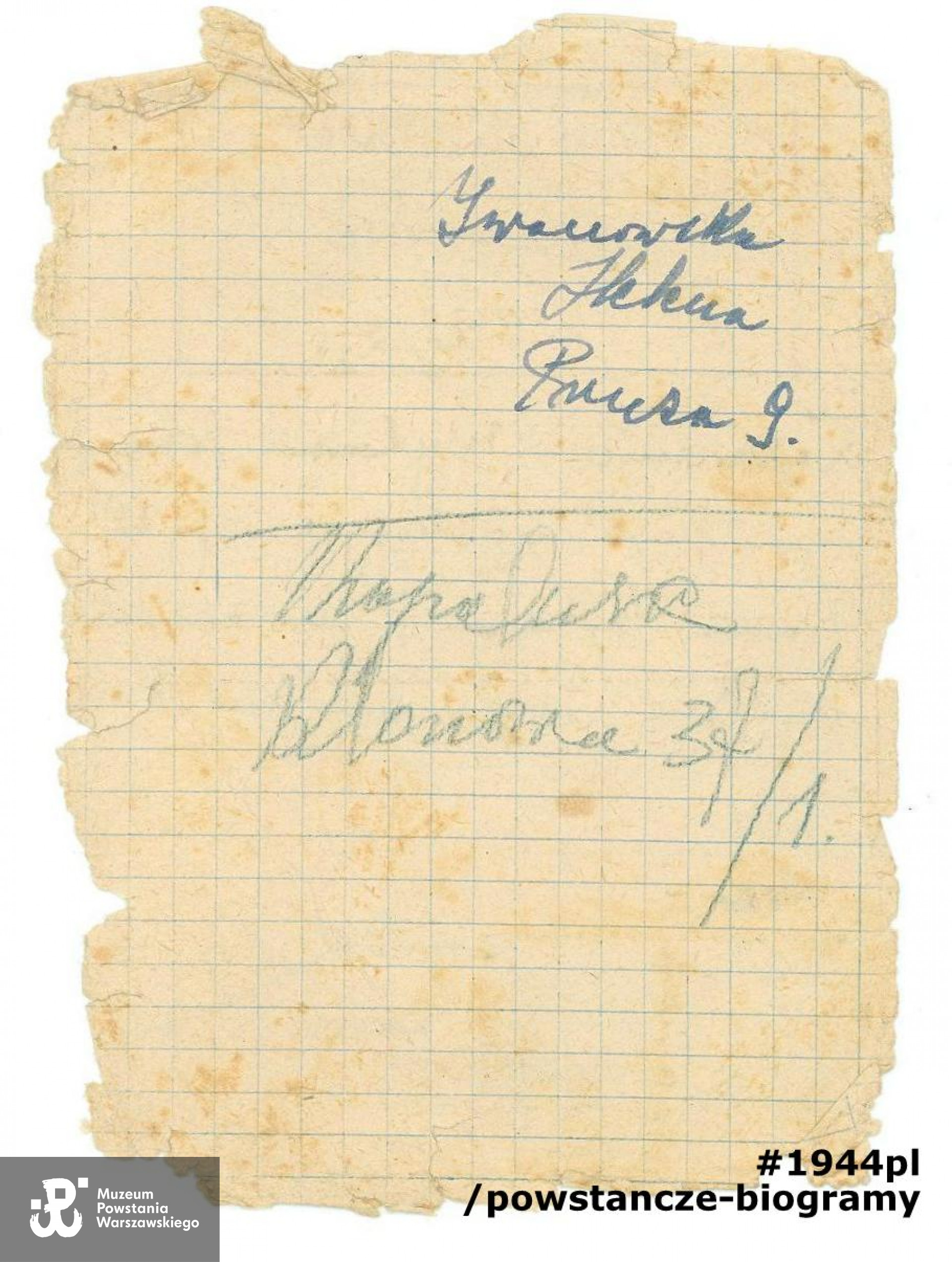 Ze zbiorów rodzinnych. Skan: materiały do Słownika Uczestników PW/Pokój Kombatanta