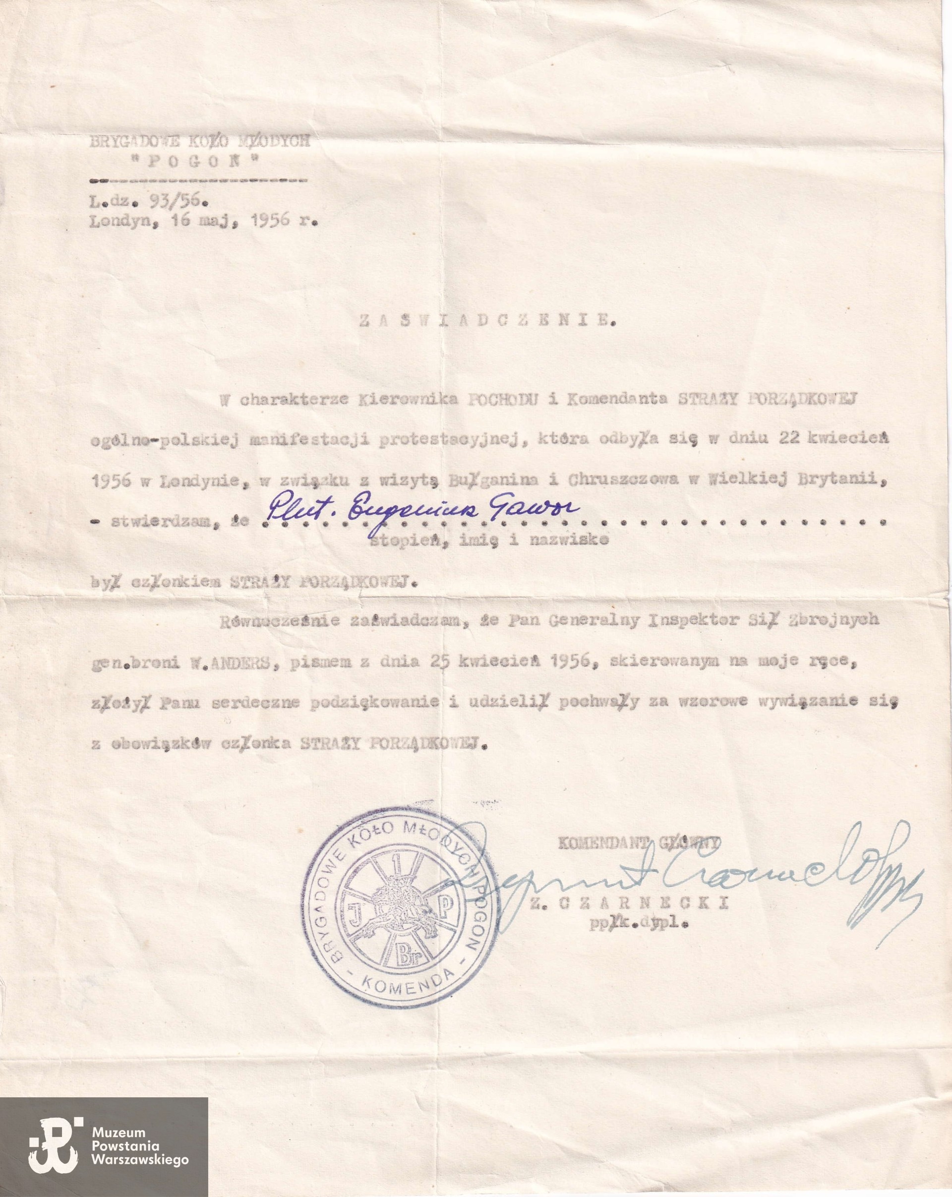 Ze zbiorów rodzinnych, skan nadesłał syn, Krzysztof (Chris) Gawor. 