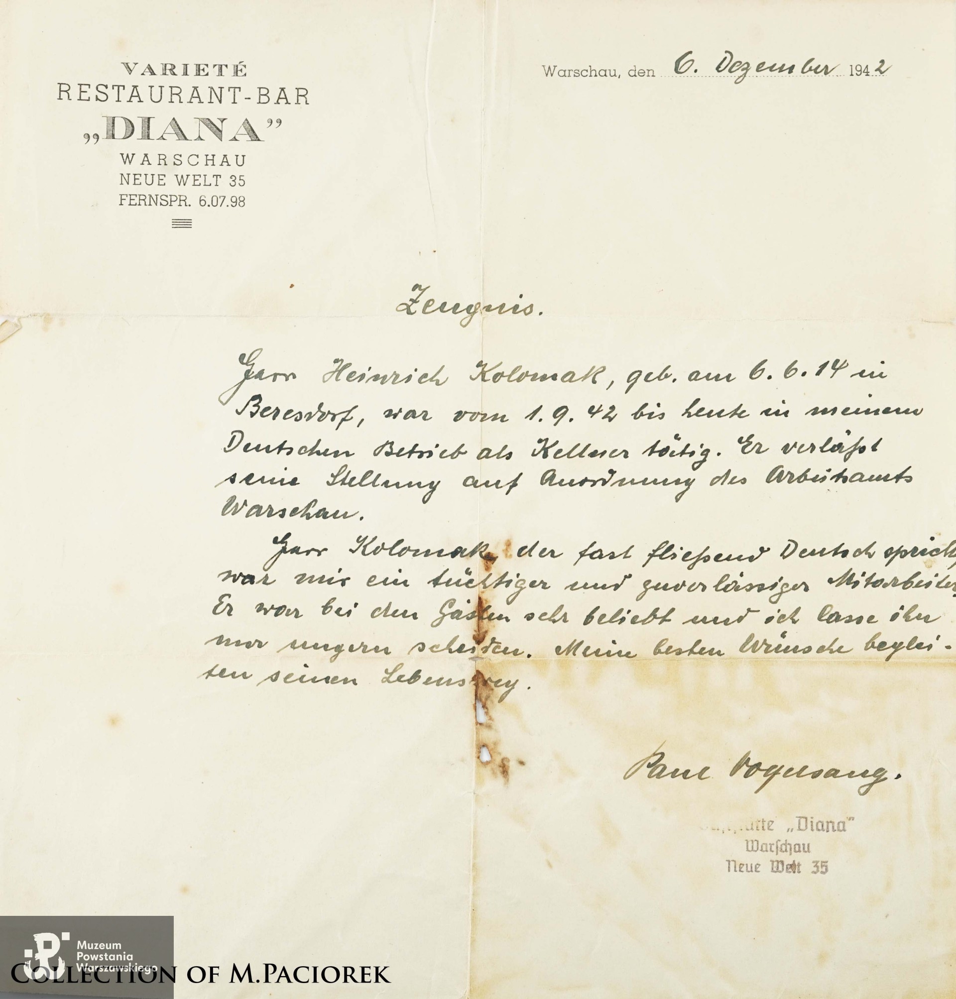 Źródło: kolekcja Mikołaja Paciorka, skan udostępnił M. Paciorek