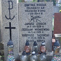 Cmentarz Wolski - Bratnia Mogiła Żołnierzy AK poległych 1.08.1944, kwatera 25, rząd 1, miejsce 14-15. Fot. Agnieszka Nowak dla projektu Baza Grobów Powstańczych, 2025