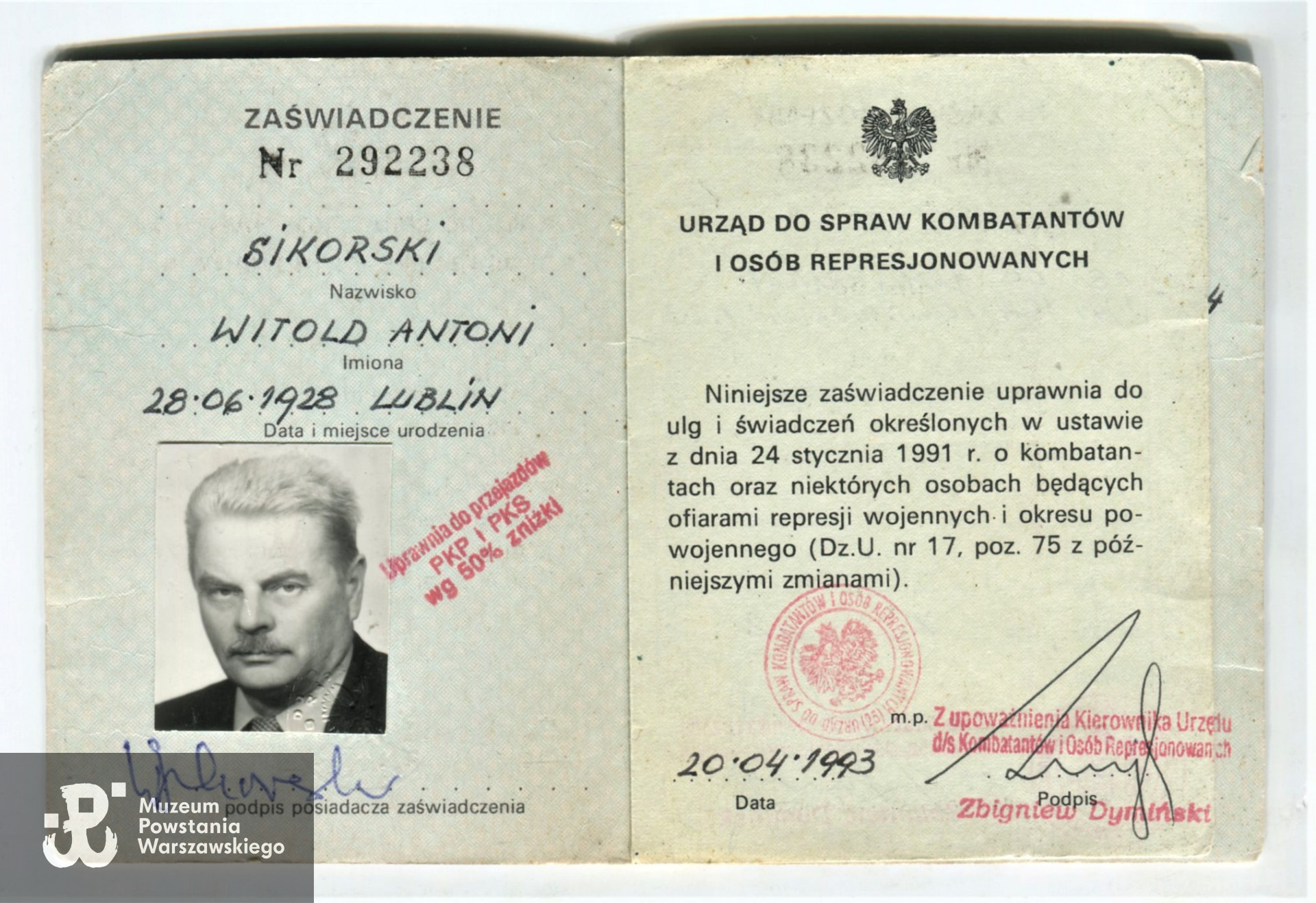 Ze zbiorów rodzinnych Pana Witolda Antoniego Sikorskiego "Bystronia". Skany wykonano w Muzeum Powstania Warszawskiego - Pokój Kombatanta.