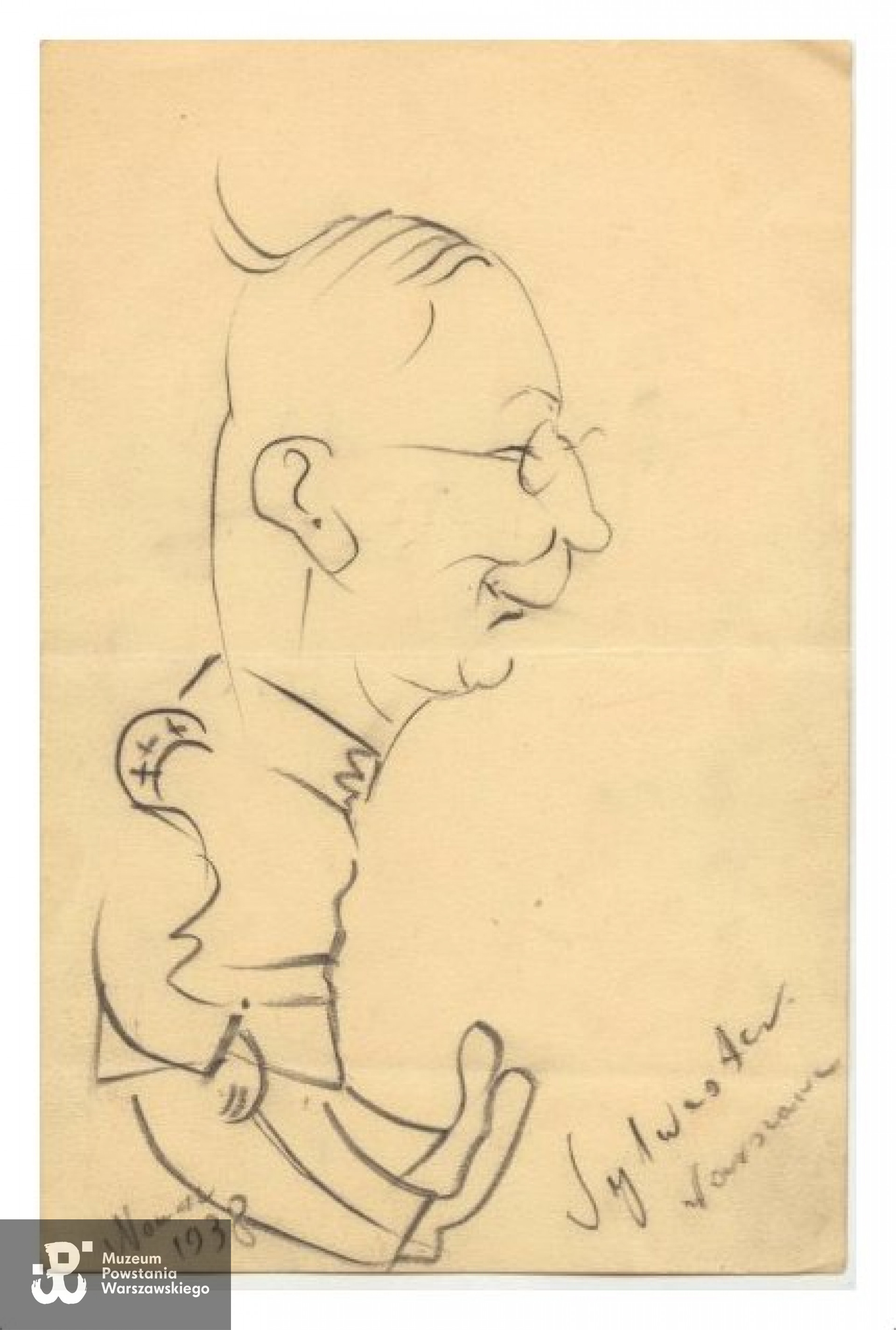 Karykatura Wacława Janaszka, 1938 r.  Fot. ze zbiorów SPPW 1944